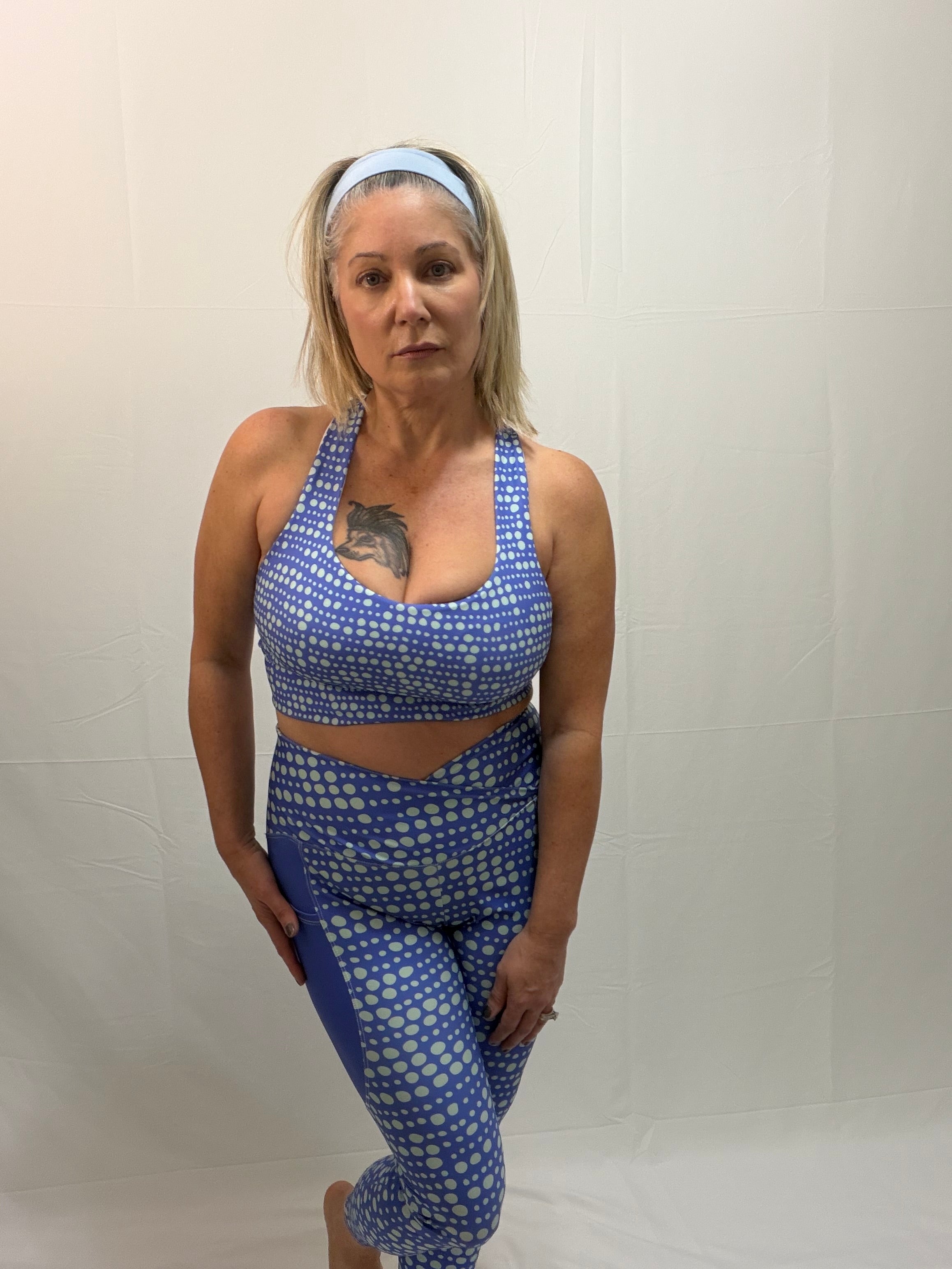 High-Waist Leggings – Purple Skipping Stones