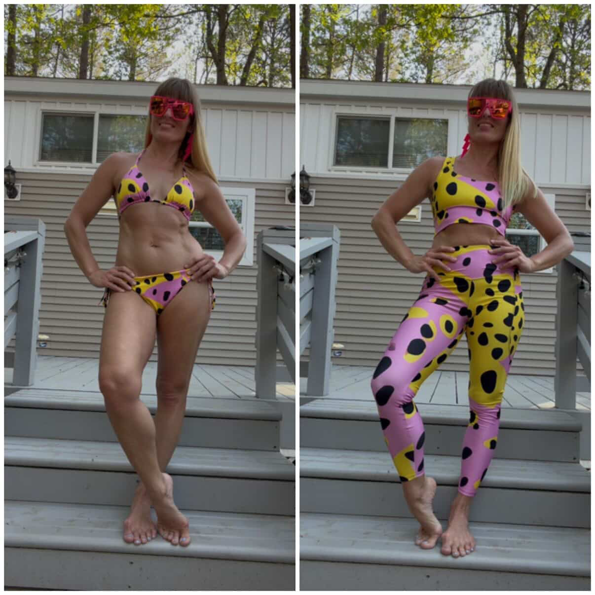 Sherbet Swirl Animal Print Recycled Fabric String Bikini