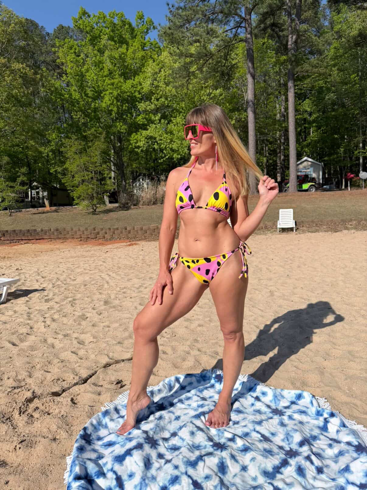 Sherbet Swirl Animal Print Recycled Fabric String Bikini