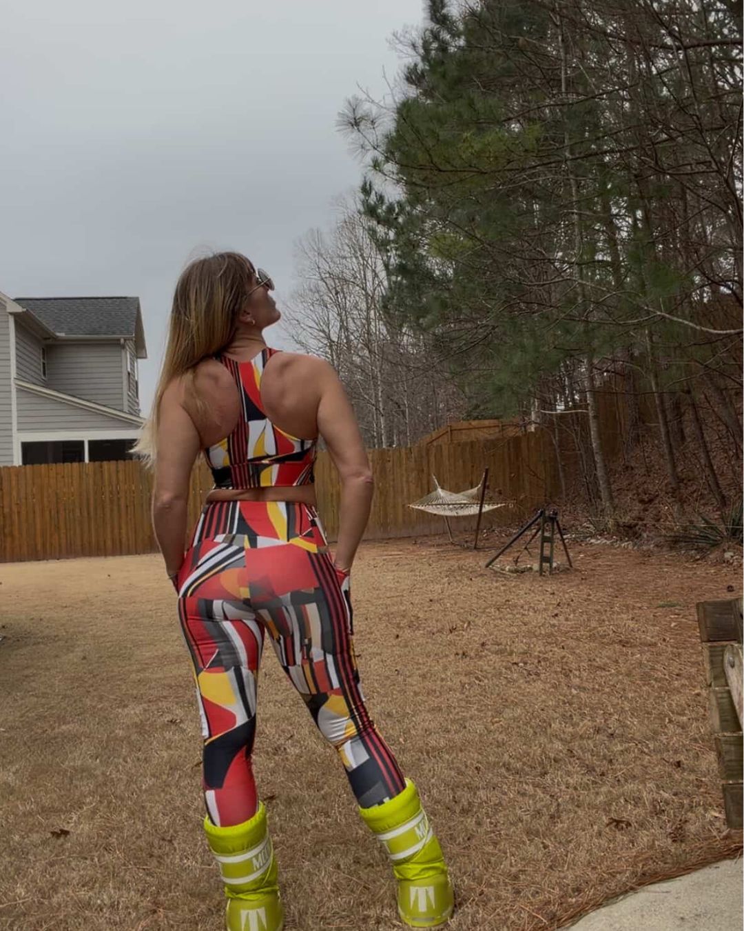 Geometric Print Yoga Leggings- Dusk Drifter
