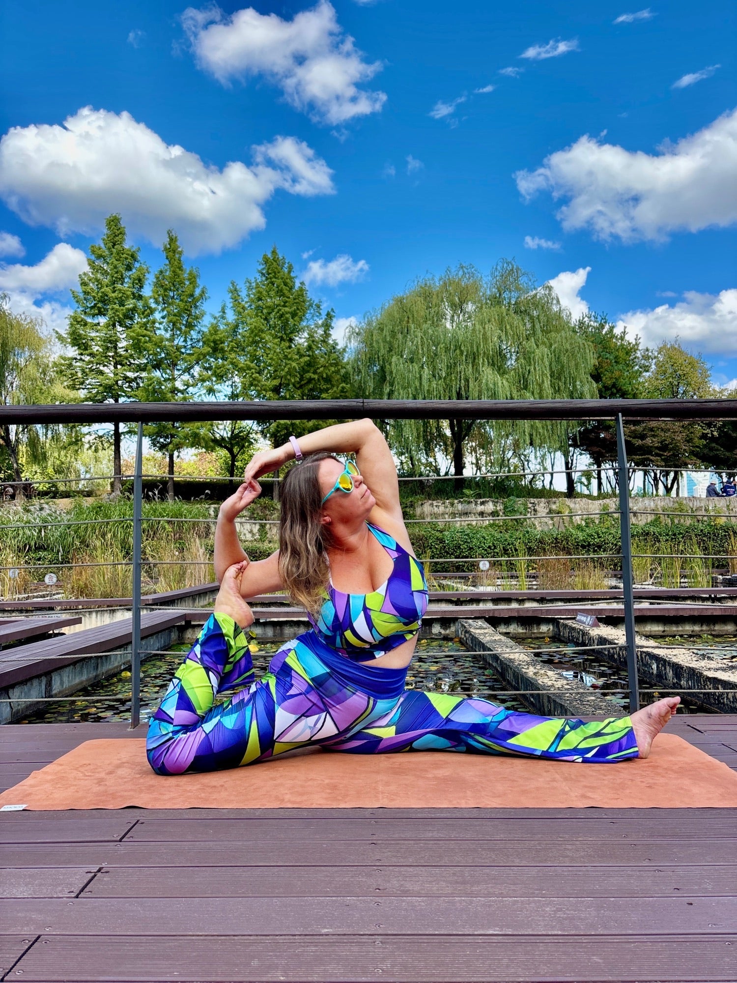 Purple Funk Geometric Flare Leggings – Women’s Yoga Pants