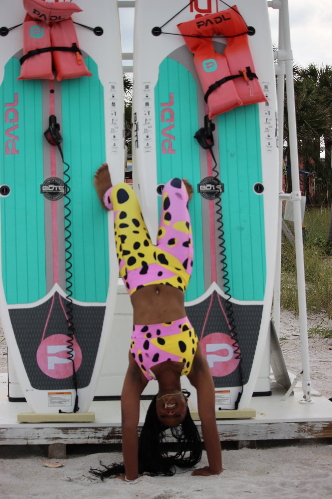 Sherbet Swirl Animal Print Sports Bra