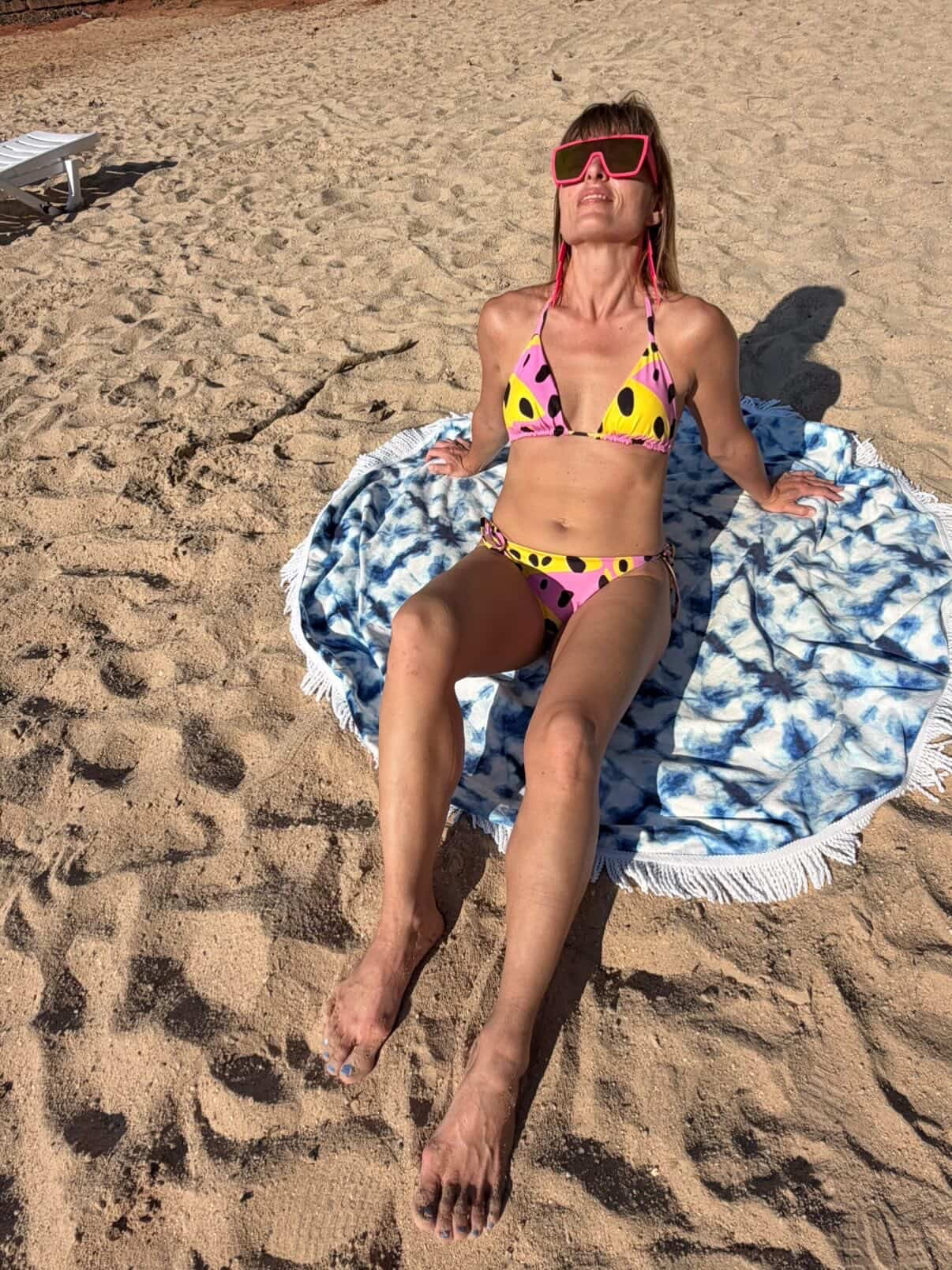 Sherbet Swirl Animal Print- String Bikini Top