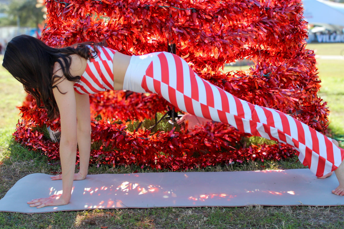 Holiday Peppermint Stripe Flare leggings