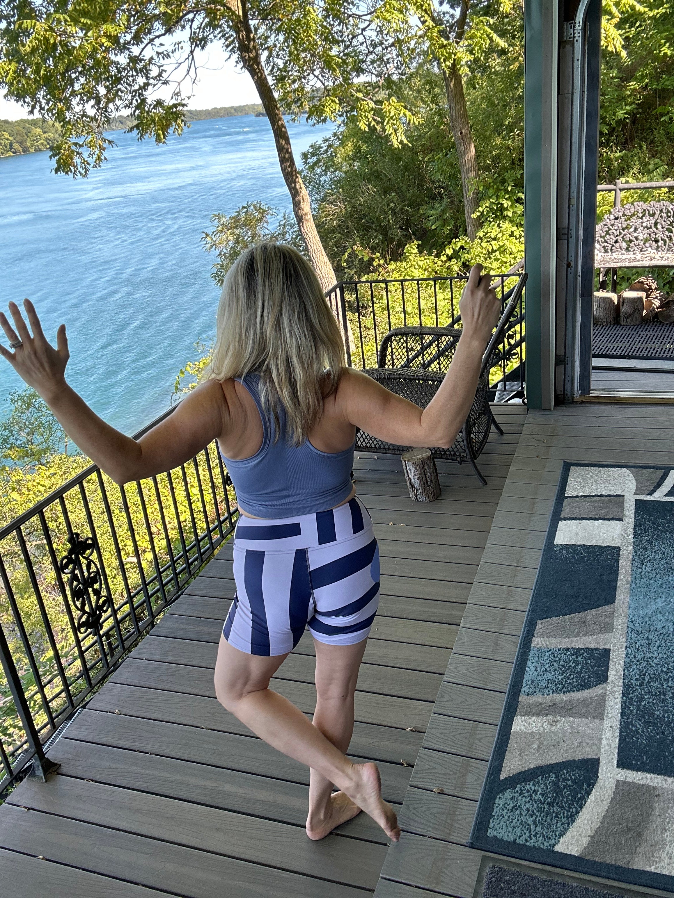 Lavender Lyric Geometric Women's Yoga Shorts