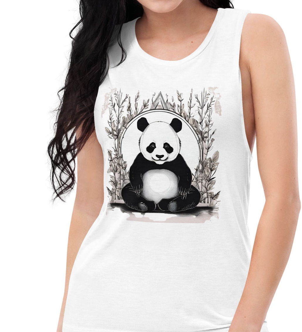 Lotus Panda Women's Muscle Tank Top