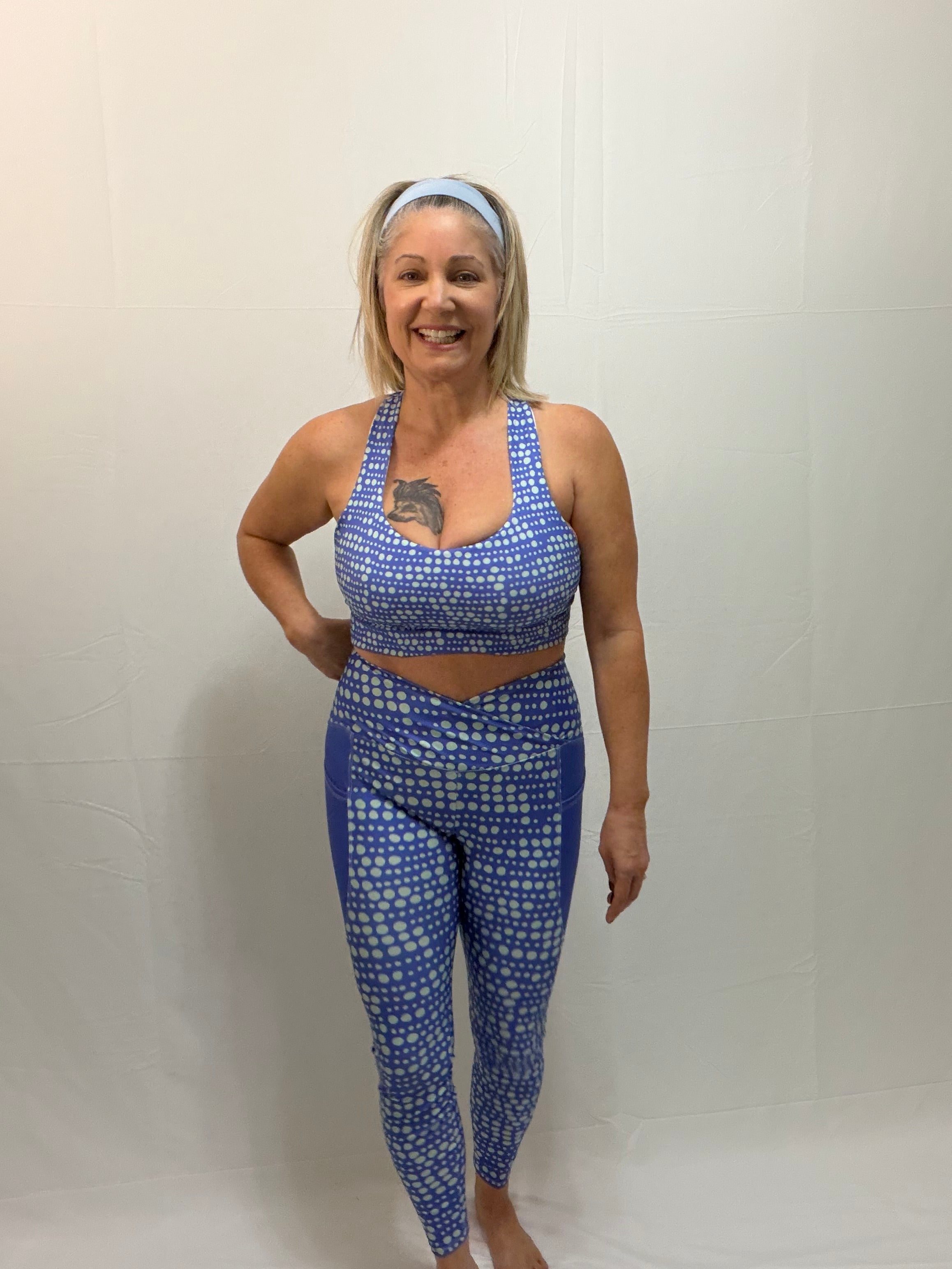 High-Waist Leggings – Purple Skipping Stones
