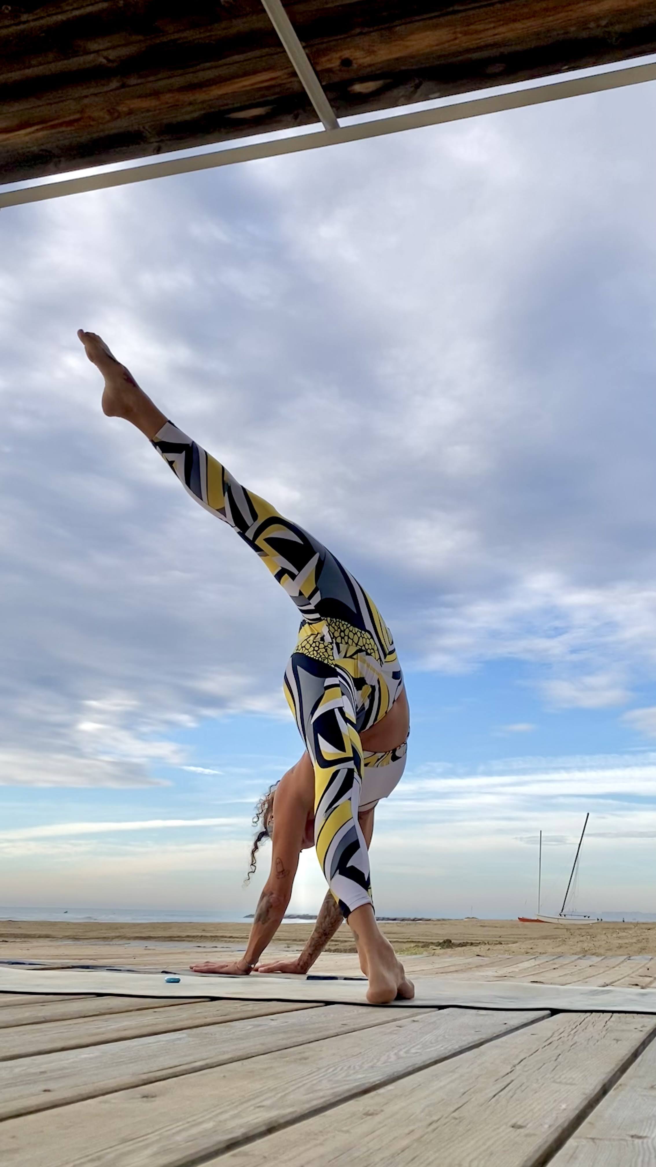 Sustainable Funky Yoga Leggings-Jazzy Lemon Drop Collection