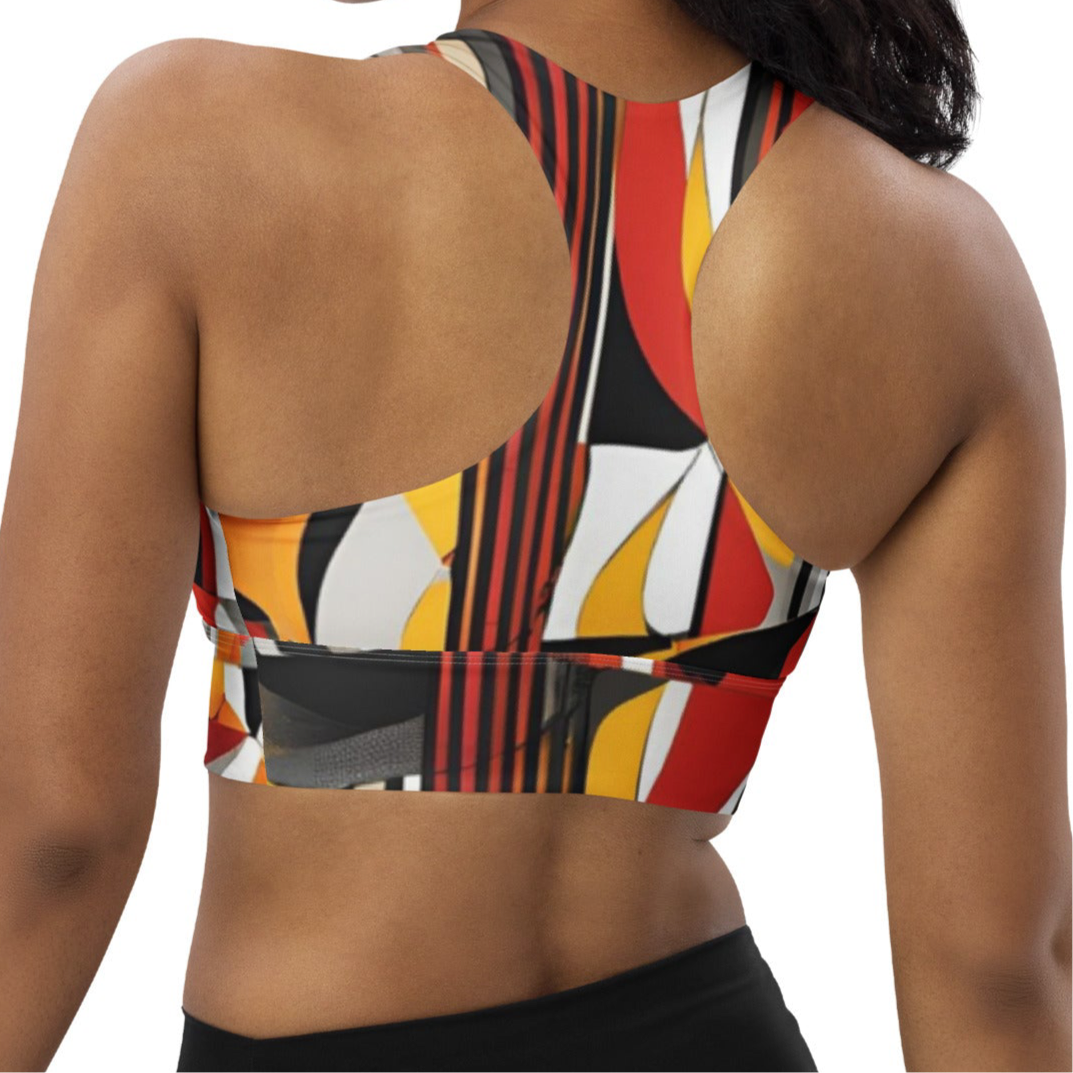 Compression Sports Bra in Abstract Print – Dusk Drifter