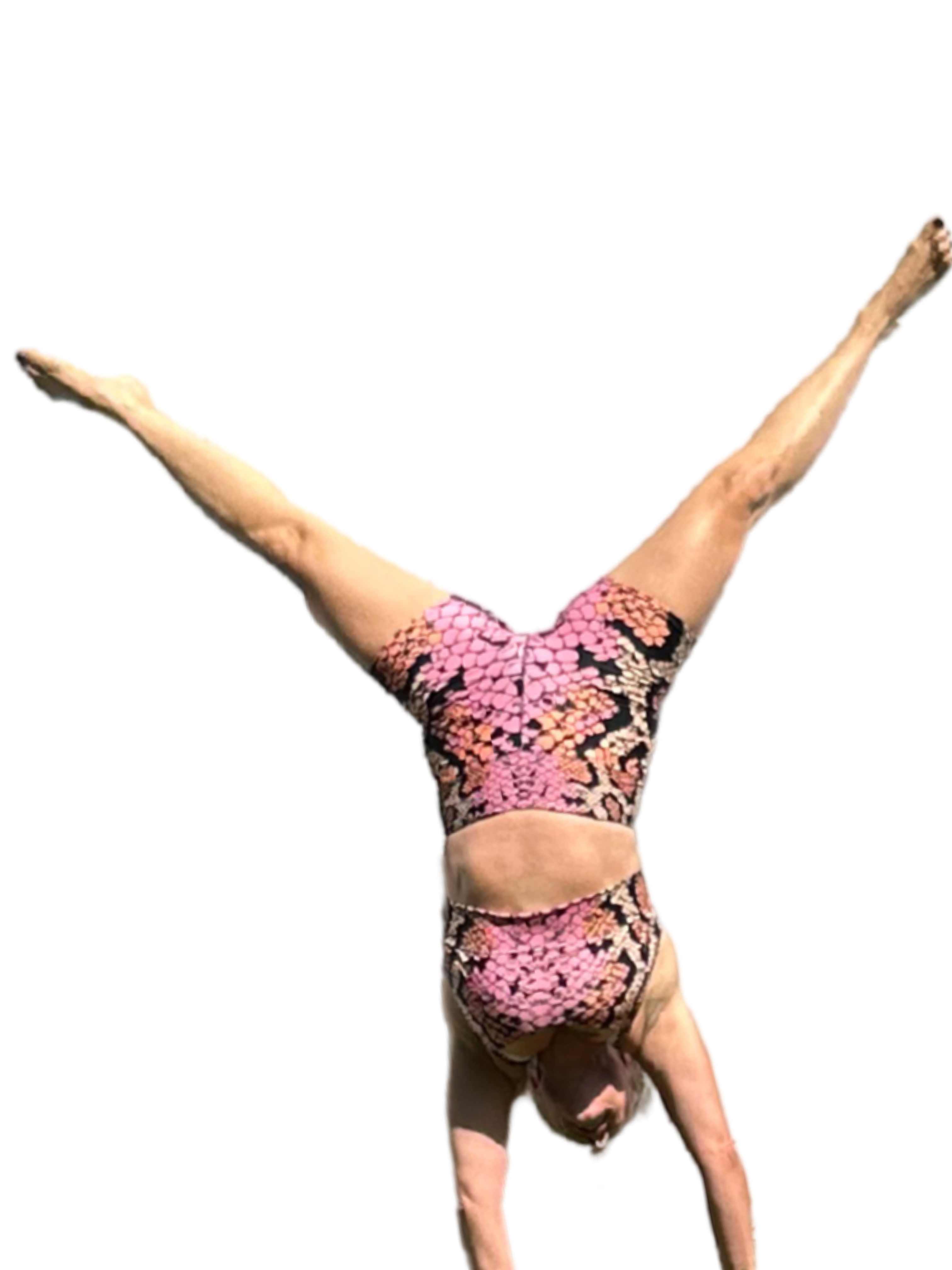 Pink Cobra Reptile Print Women's Sports Bra
