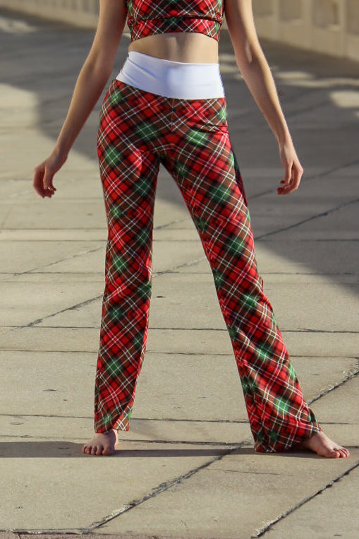 Holiday Plaid Flare leggings