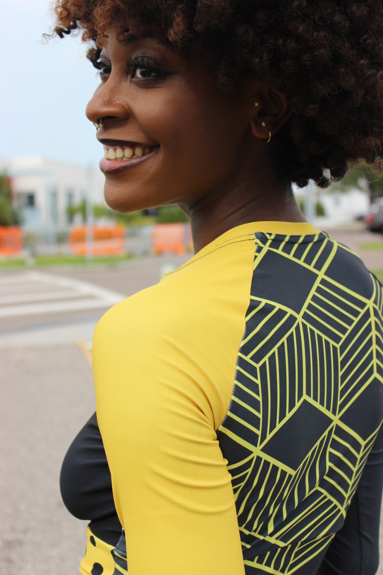 Lovin Hearts Long Sleeve Compression Crop Top