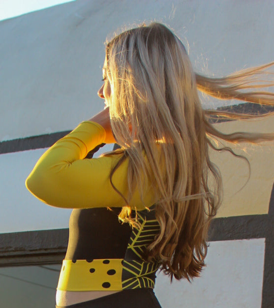 Lovin Hearts Long Sleeve Compression Crop Top