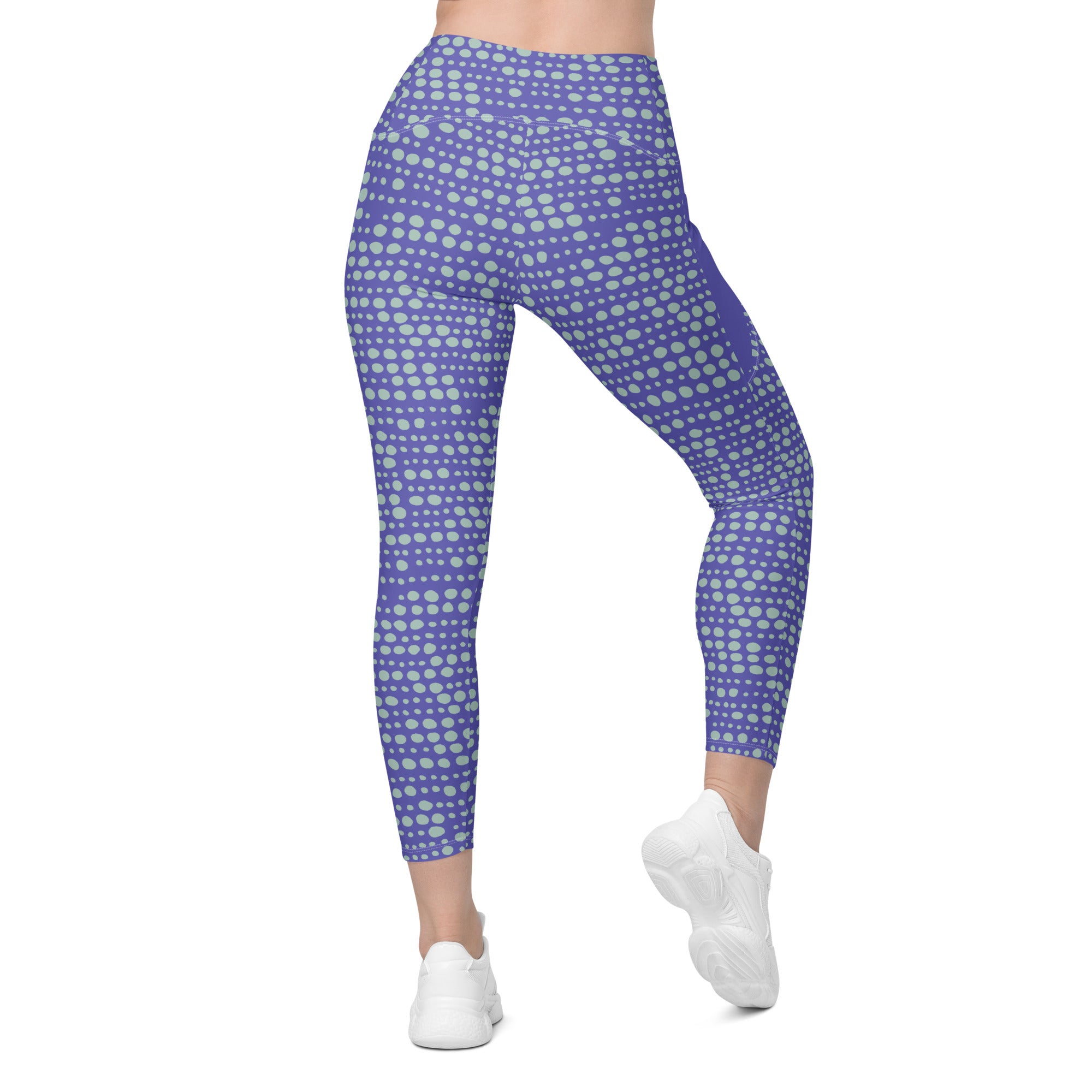 High-Waist Leggings – Purple Skipping Stones