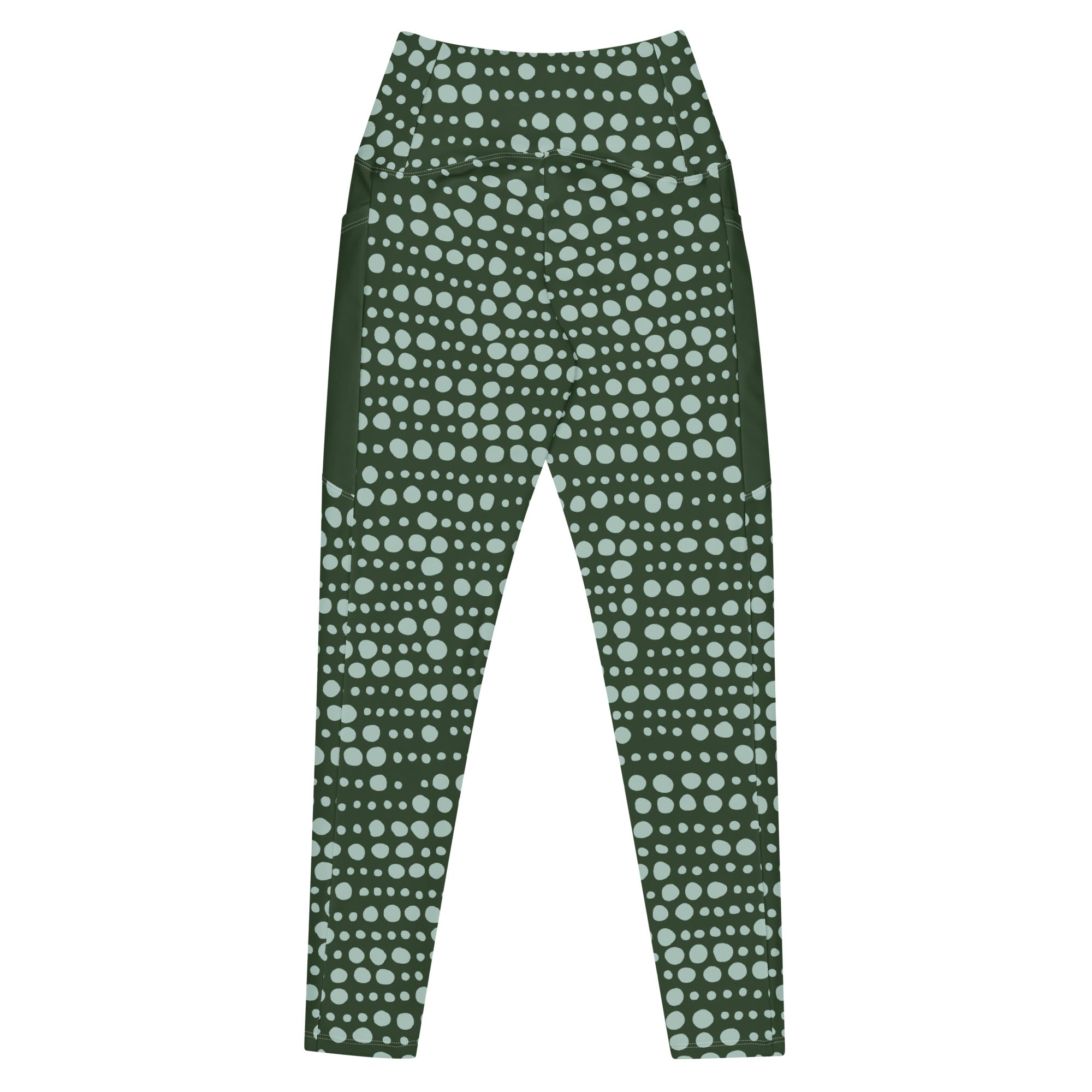 Green Skipping Stones High Waist Leggings