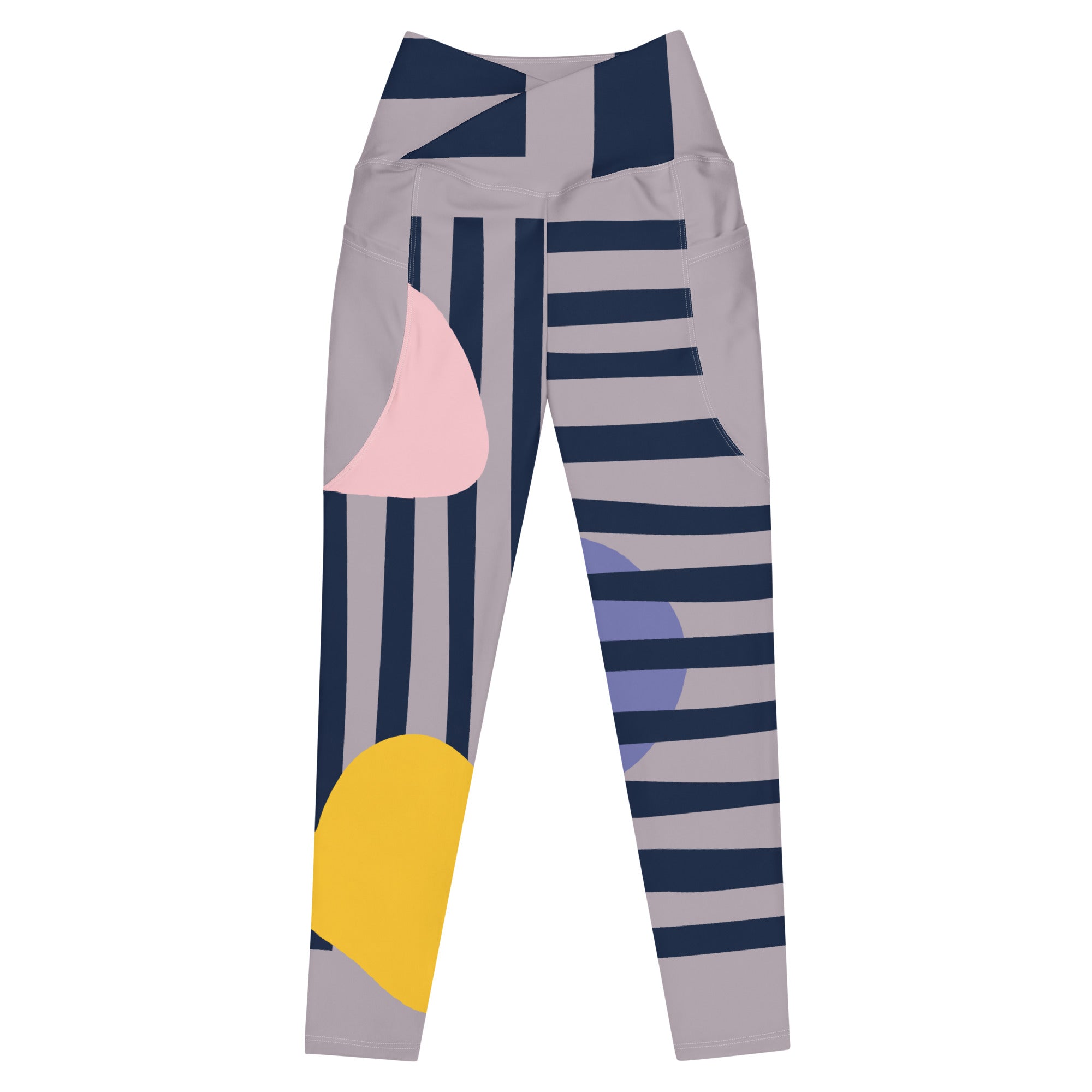Lavender Lyrics Geometric Crossover Waist Leggings
