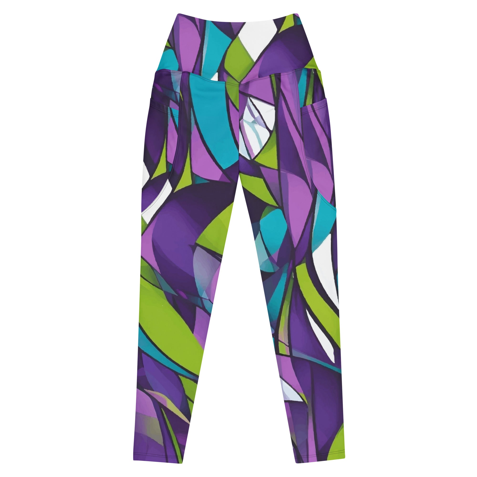 Purple Funk Printed Yoga Leggings for Women