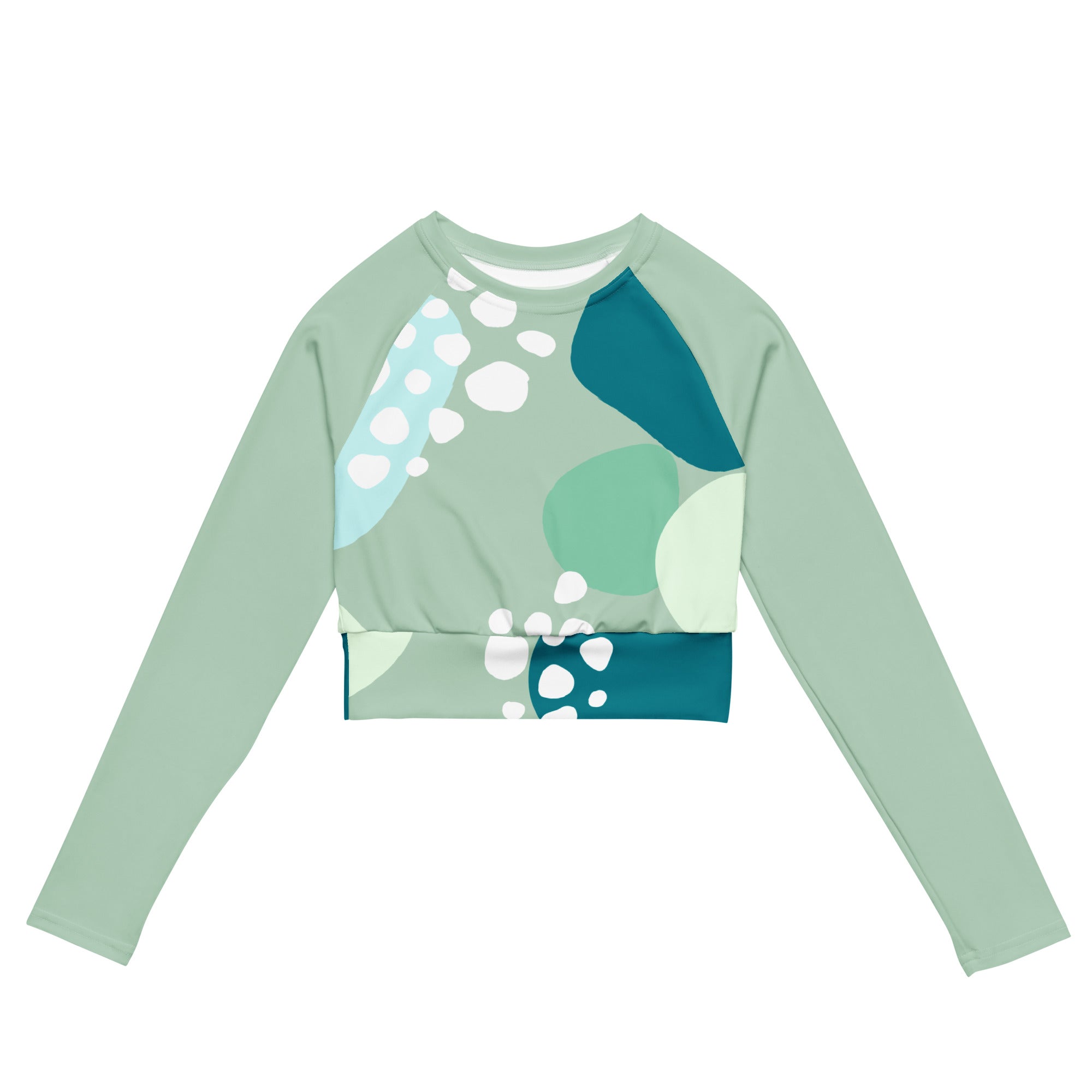 Blue Sea Bubbles Compression Crop Top