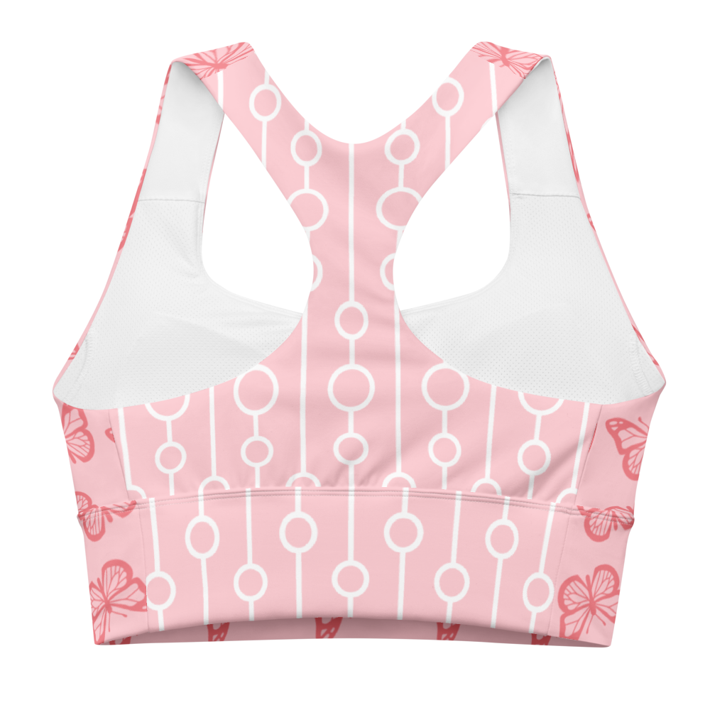 Pink butterflies Women's Racerback Sports Bra