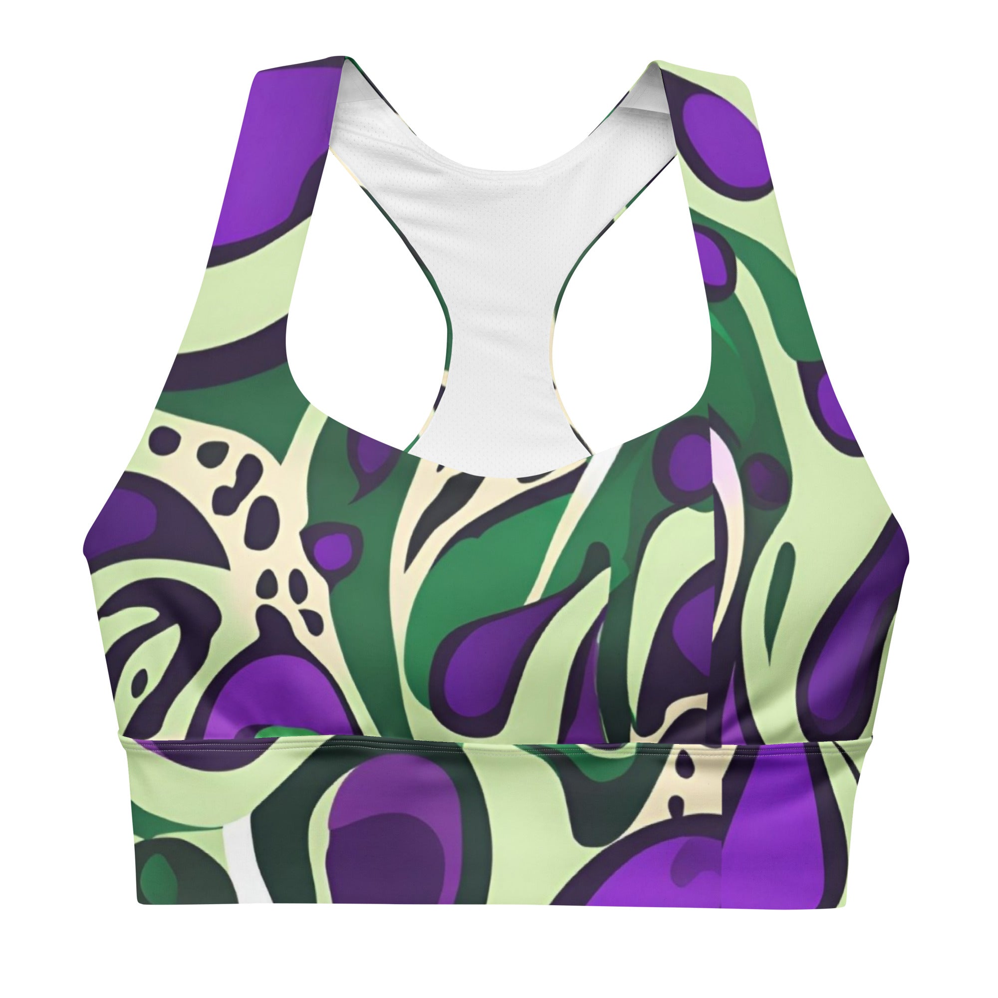 My Velveteen Habit womens unique purple paisley sports bra