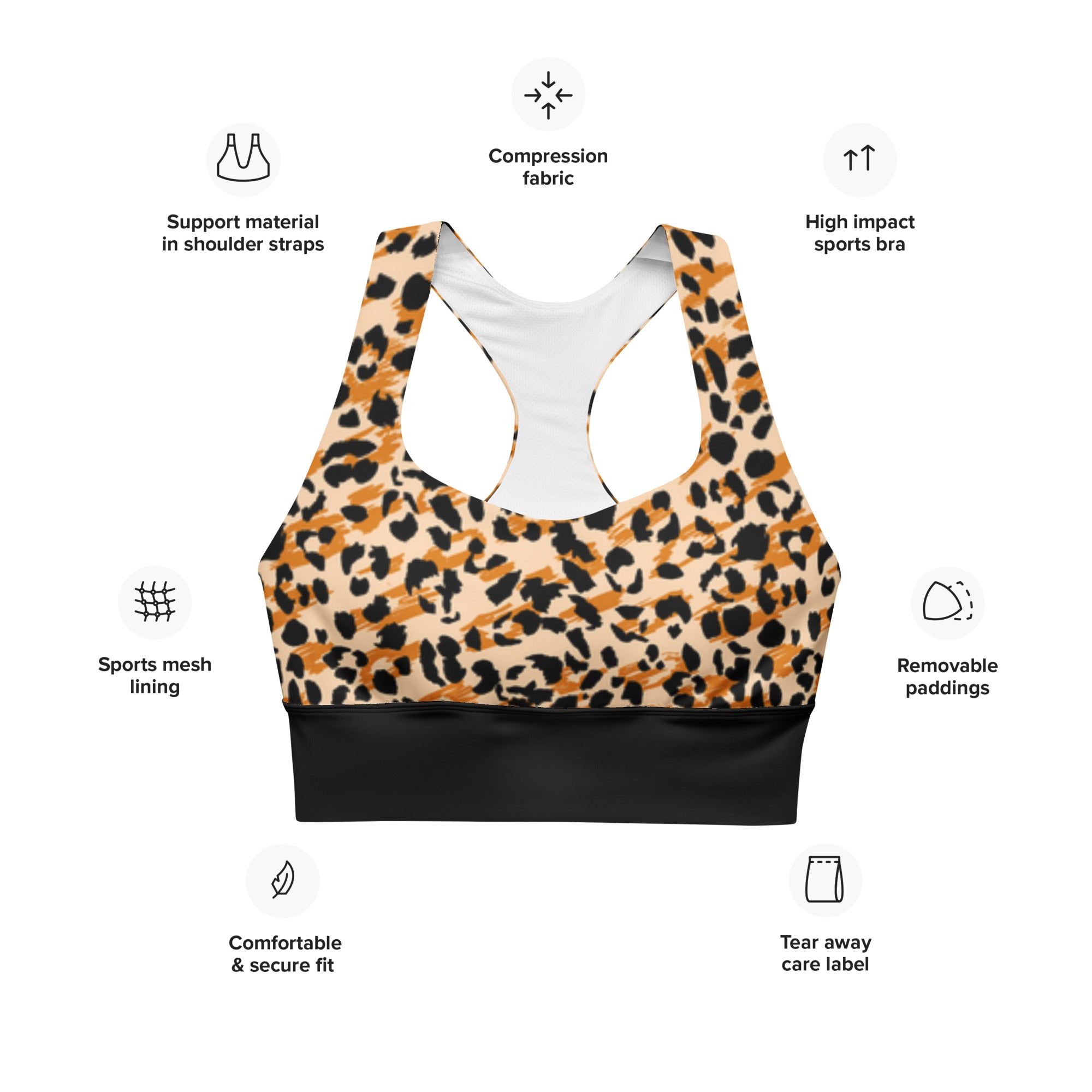 Savage Cheetah Animal Print Sports Bra