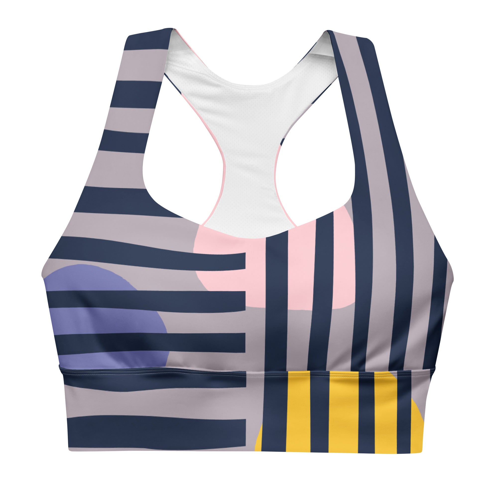 Lavender Lyrics geometric print recycled sports bra yoga workout