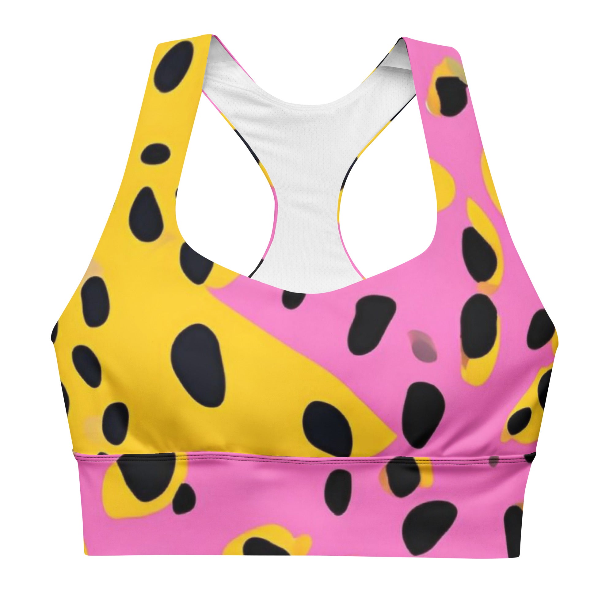 My Velveteen Habit womens sherbet swirl animal print eco sports bra
