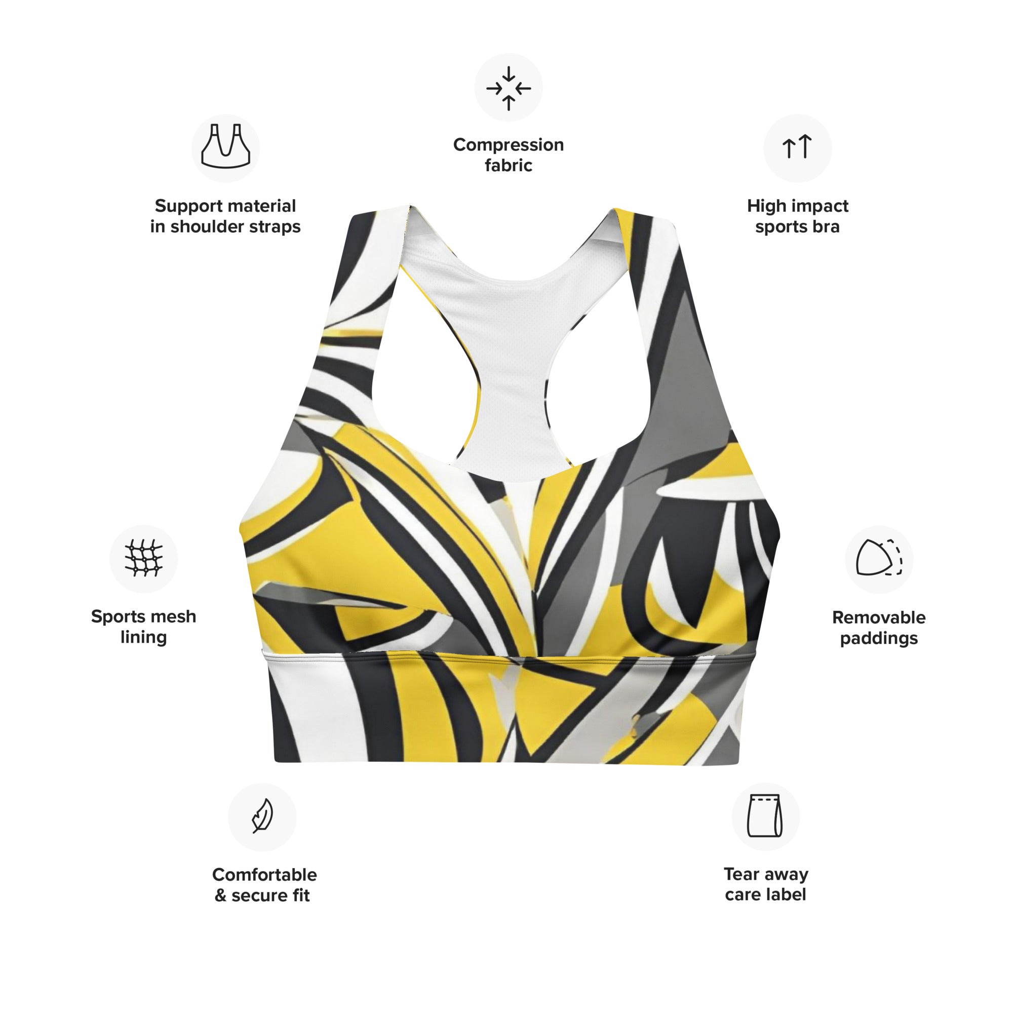 Jazzy Lemon Drop Sports Bra — Eco Compression