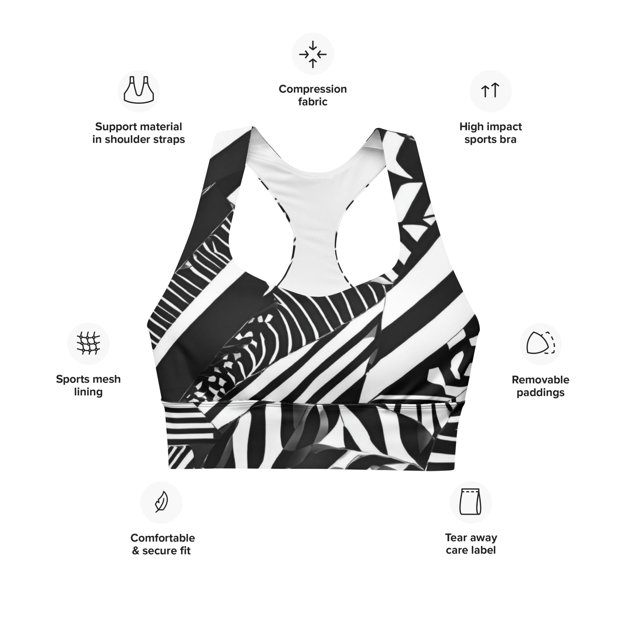 Eclectic Electric Geometric Women's Sports Bra