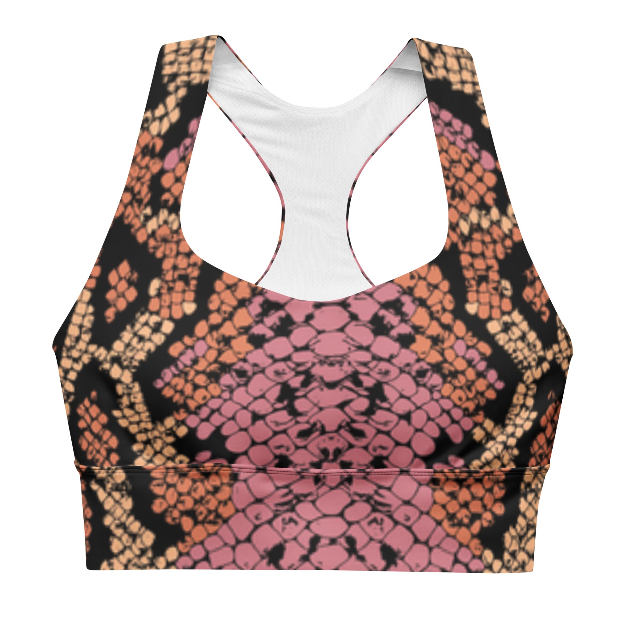 Pink Cobra Reptile Print Women's Sports Bra