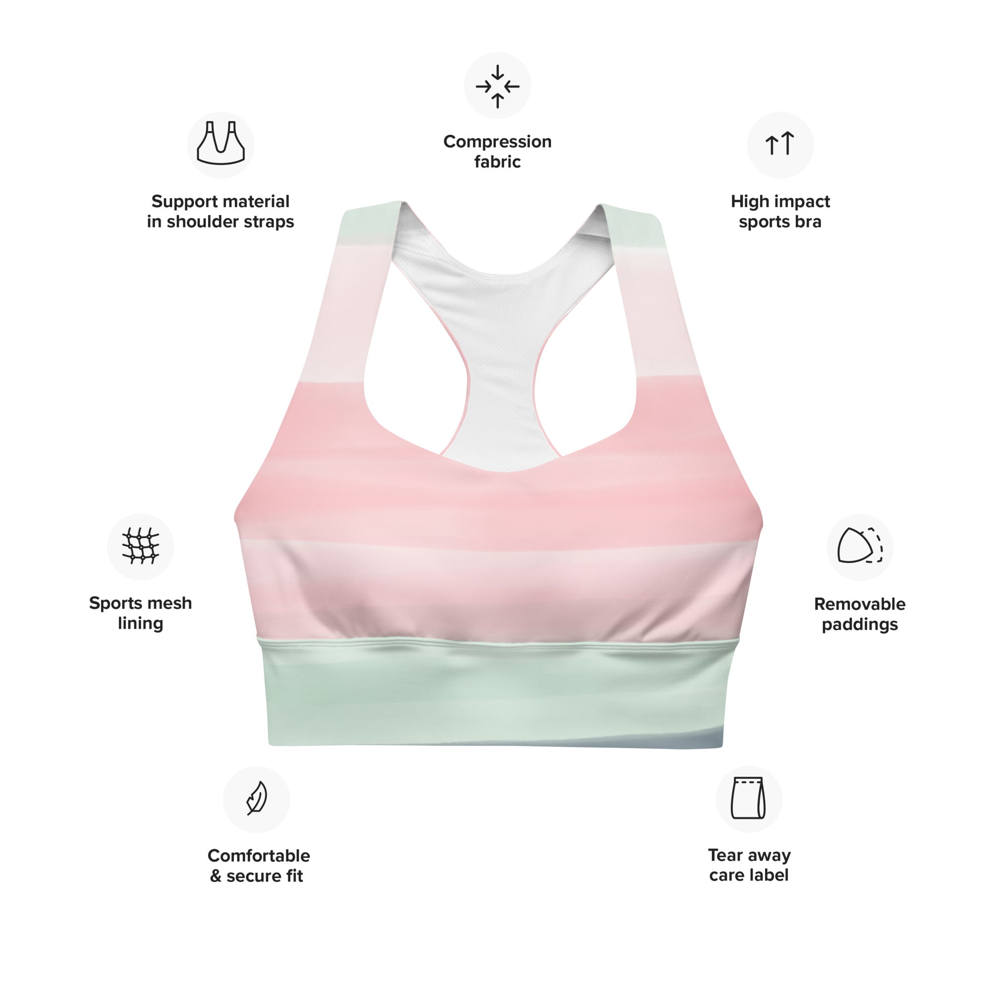 Serene Pink Prayers Sports Bra