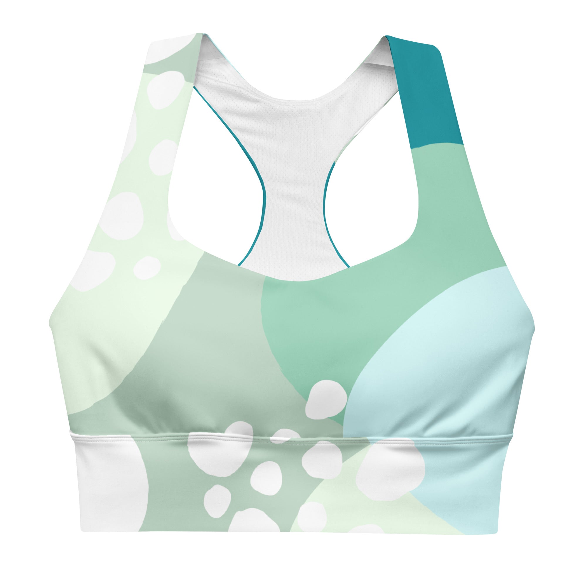 My Velveteen Habit womens blue sea bubbles print sports bra