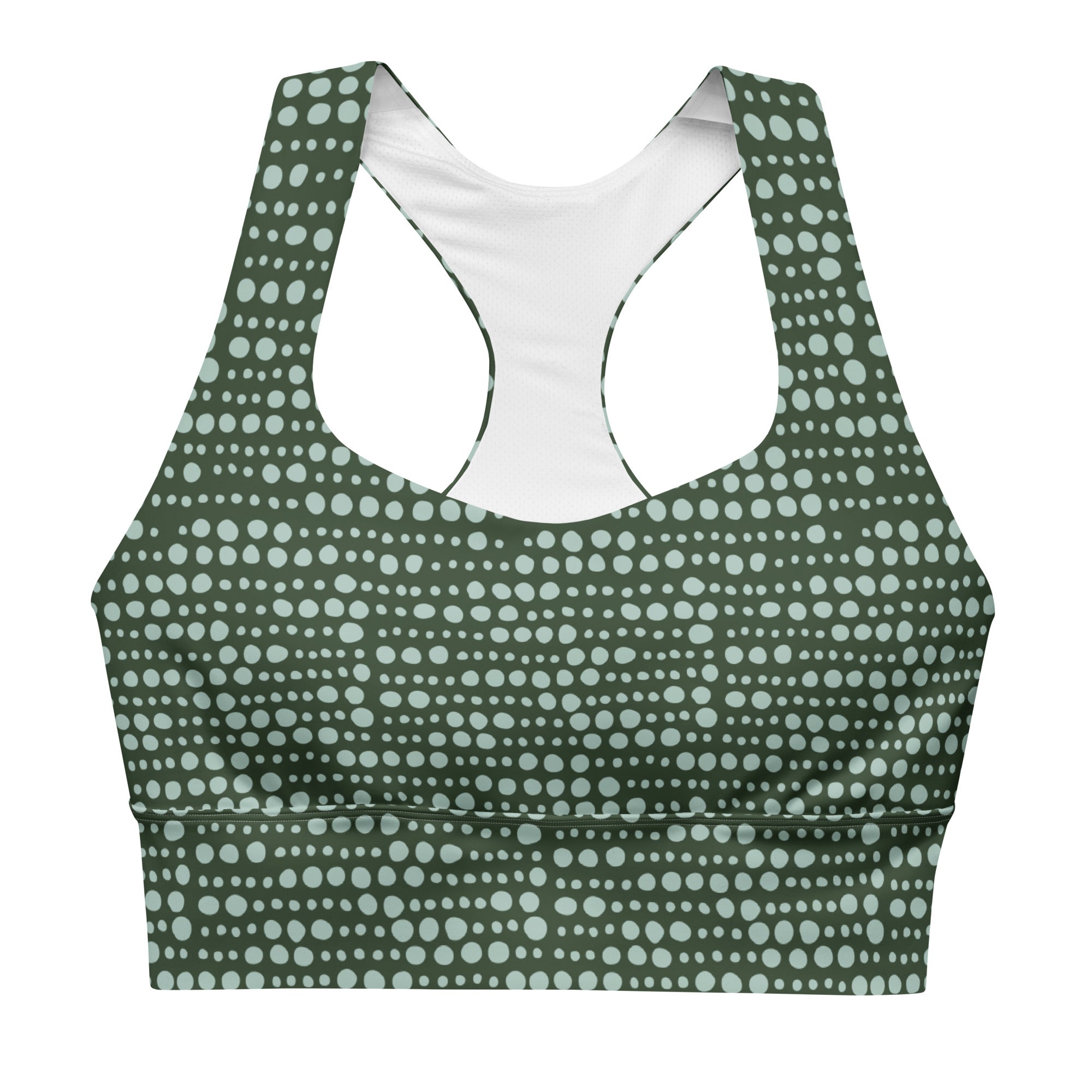 My Velveteen Habit womens green skipping stones eco sports bra