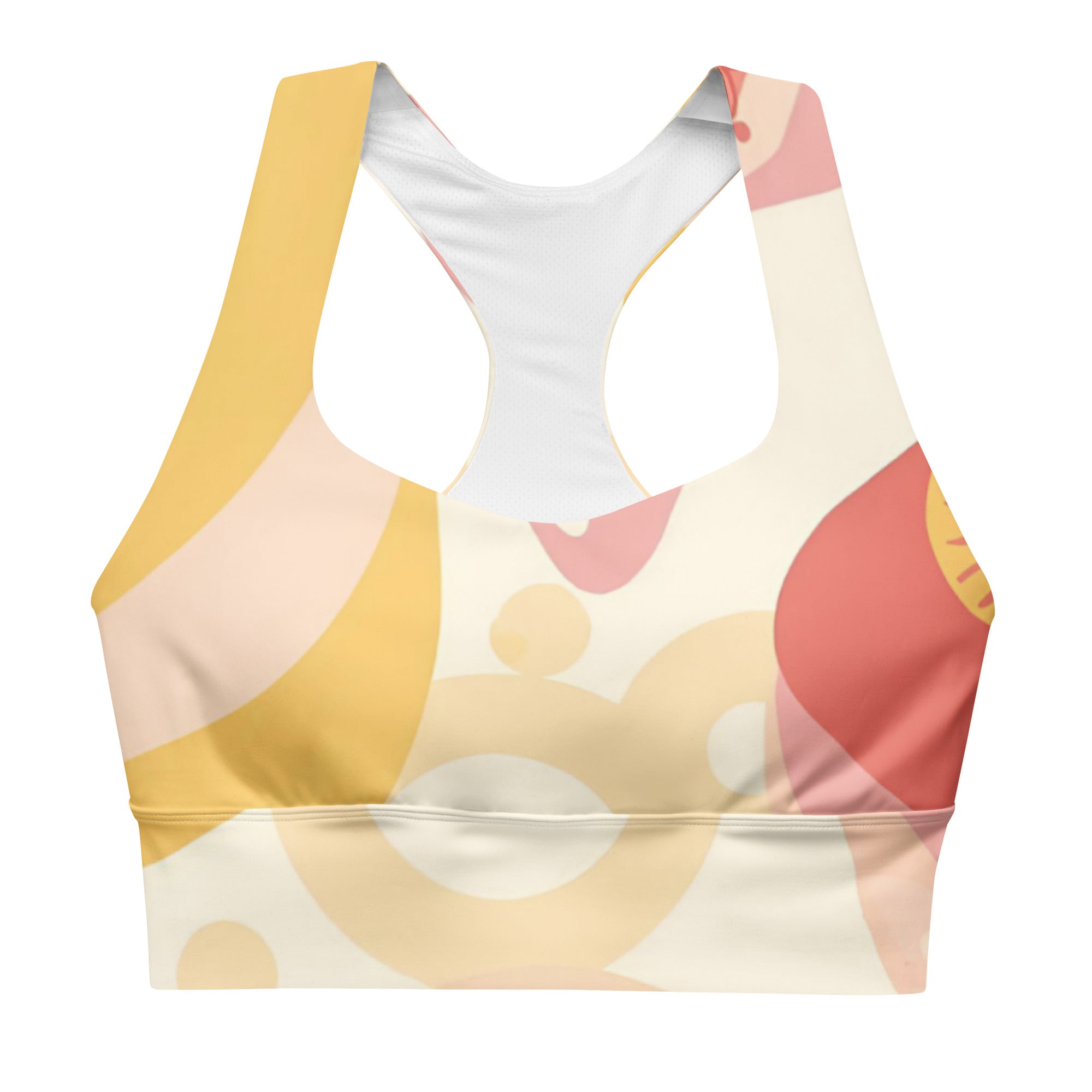 My Velveteen Habit womens Sweet Sol bubbles and flowers yoga sports bra