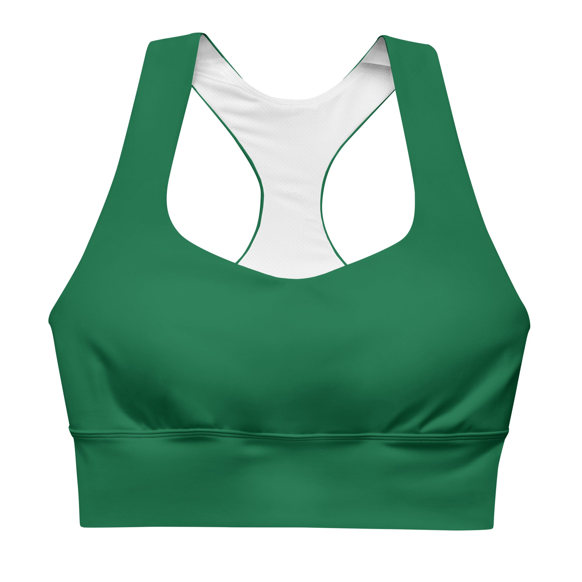 My Velveteen Habit womens green emerald heart print longline sports bra