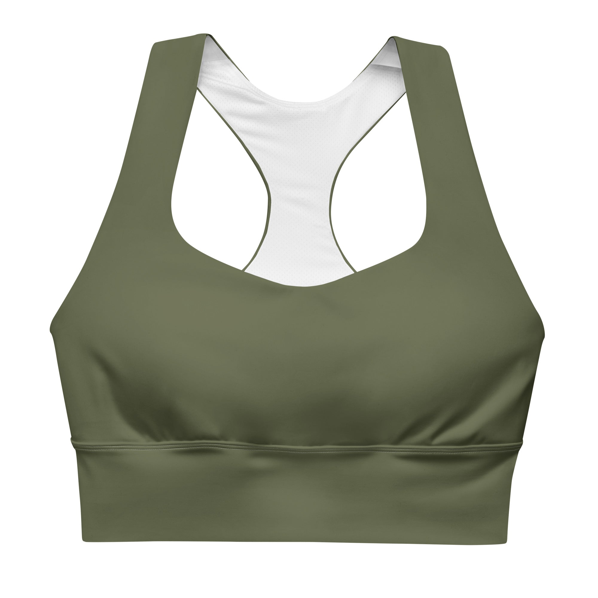 My Velveteen Habit womens olive aura longline sports bra