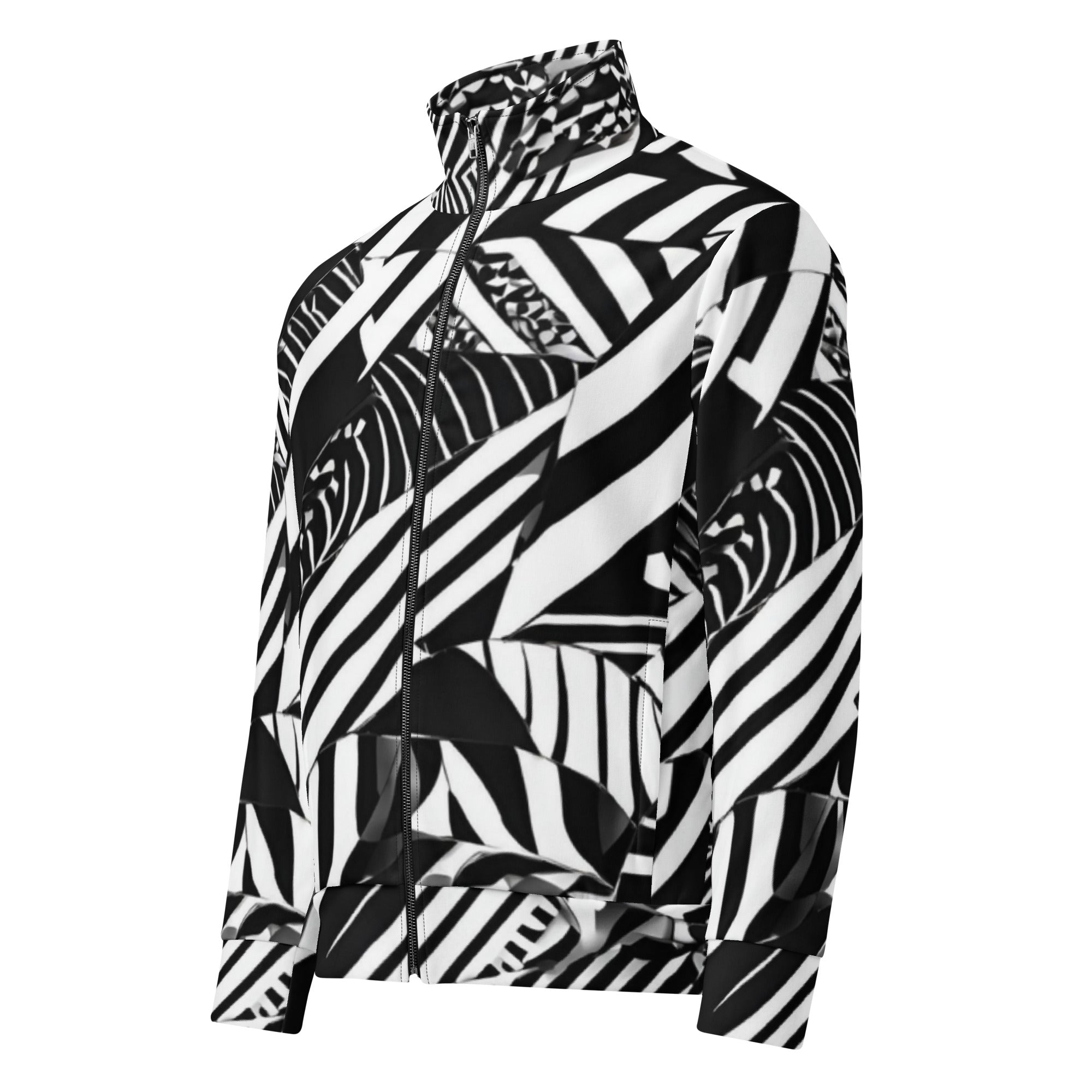Eclectic Electric geometric print women's zip up track jacket