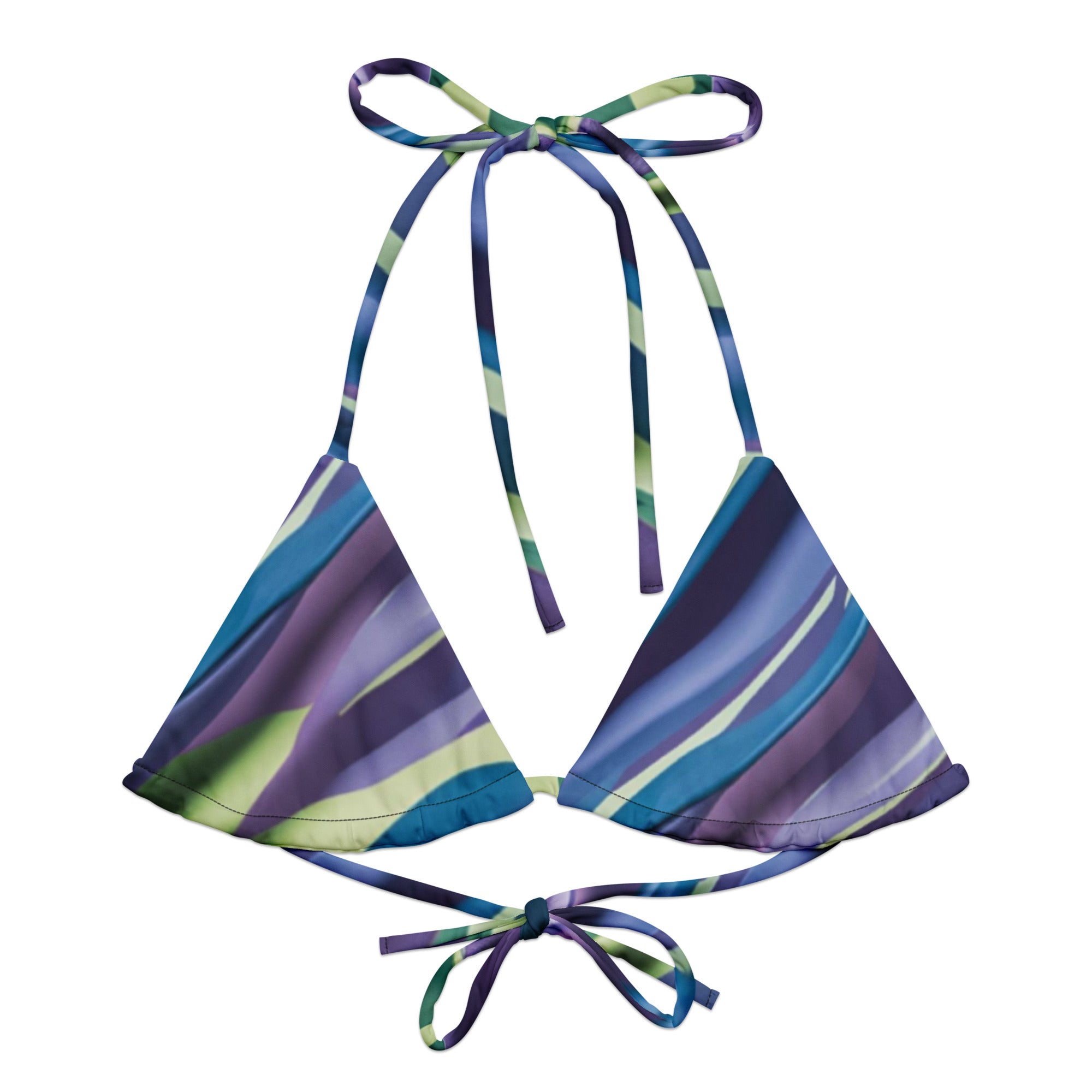 Aqua Meridian Flow recycled string bikini top