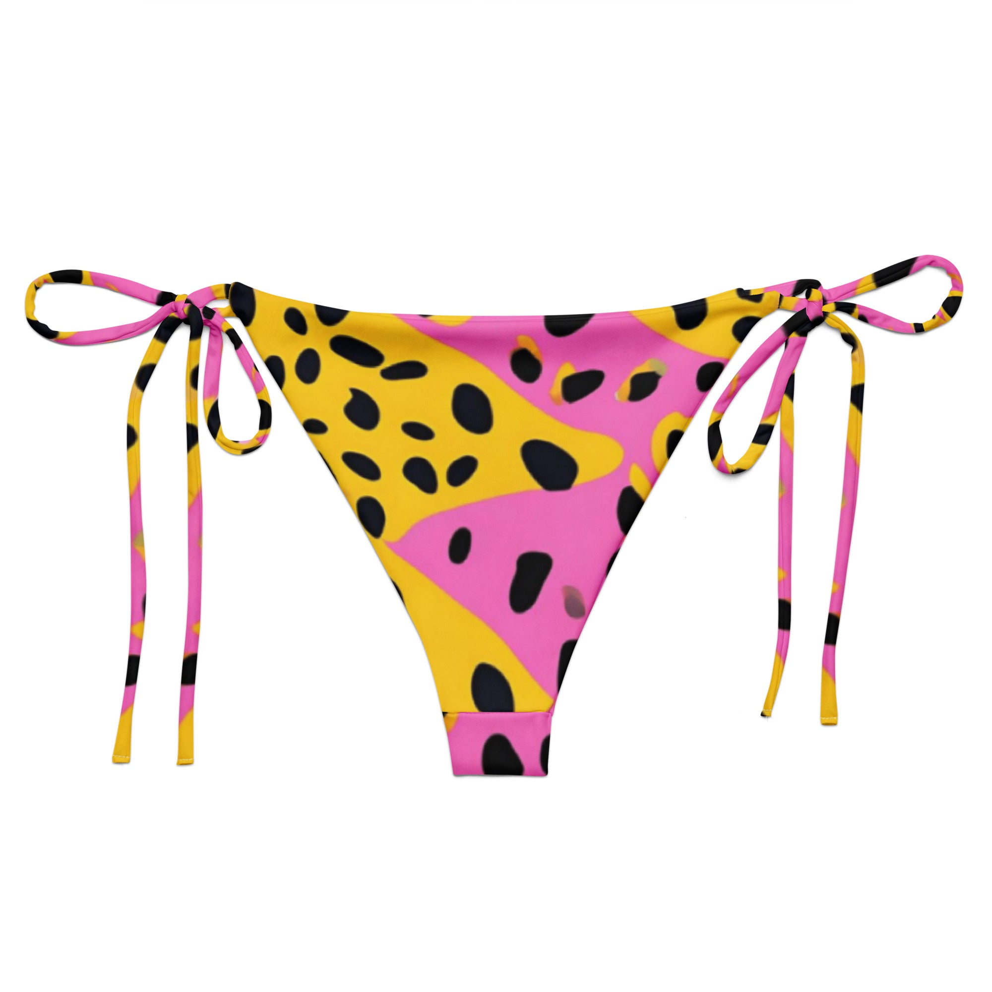 Sherbet Swirl animal print recycled string bikini bottom