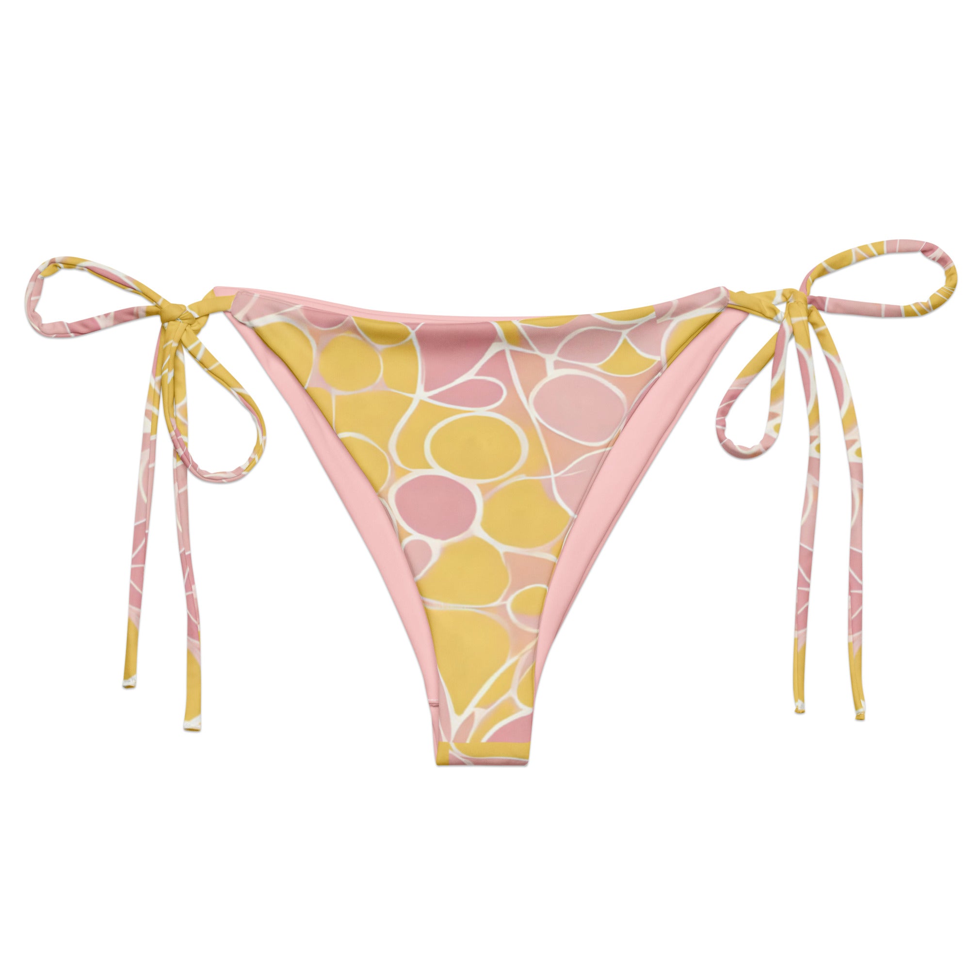 Sweet Sol Bubbles Print recycled string bikini bottom