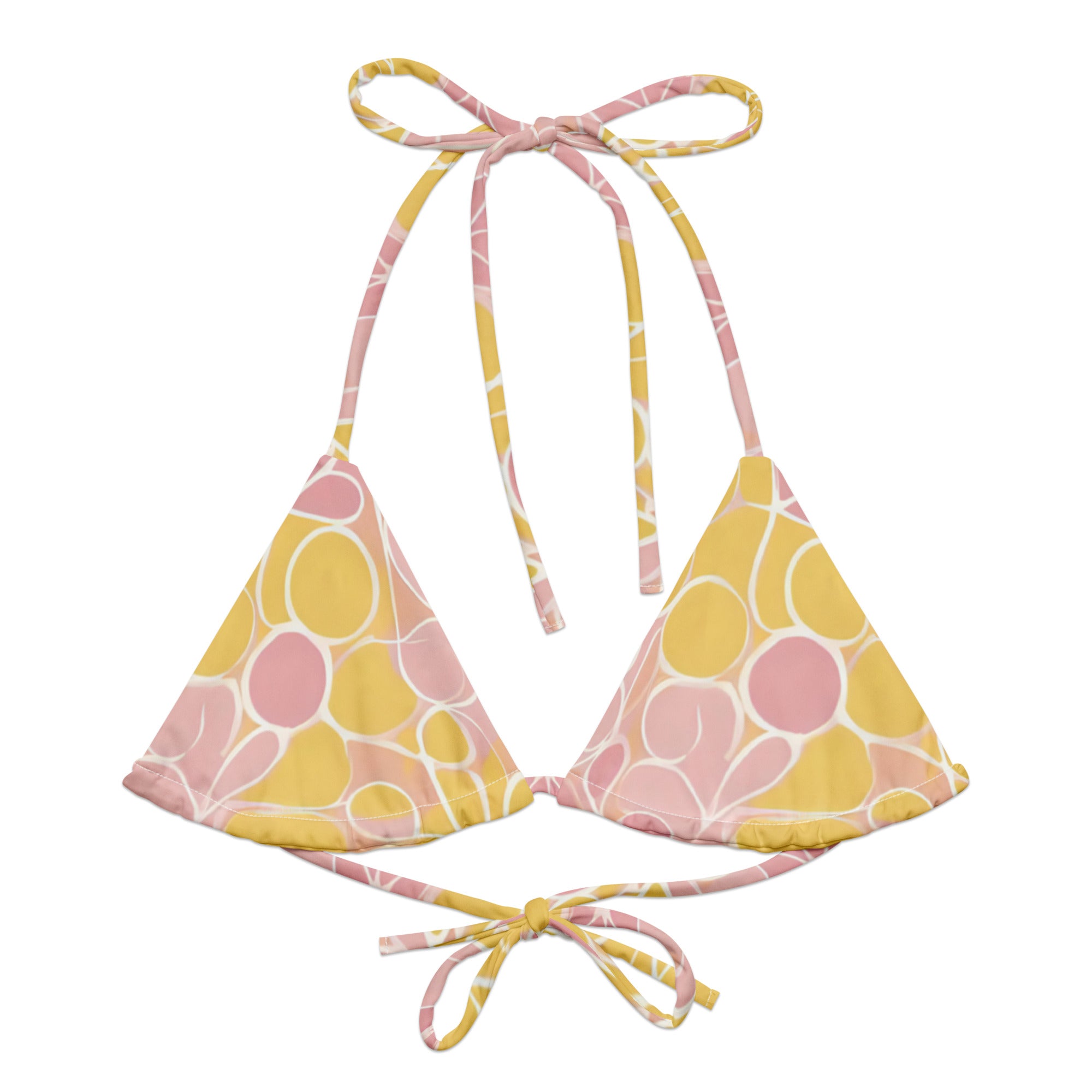 Sweet Sol Bubbles Print recycled string bikini top