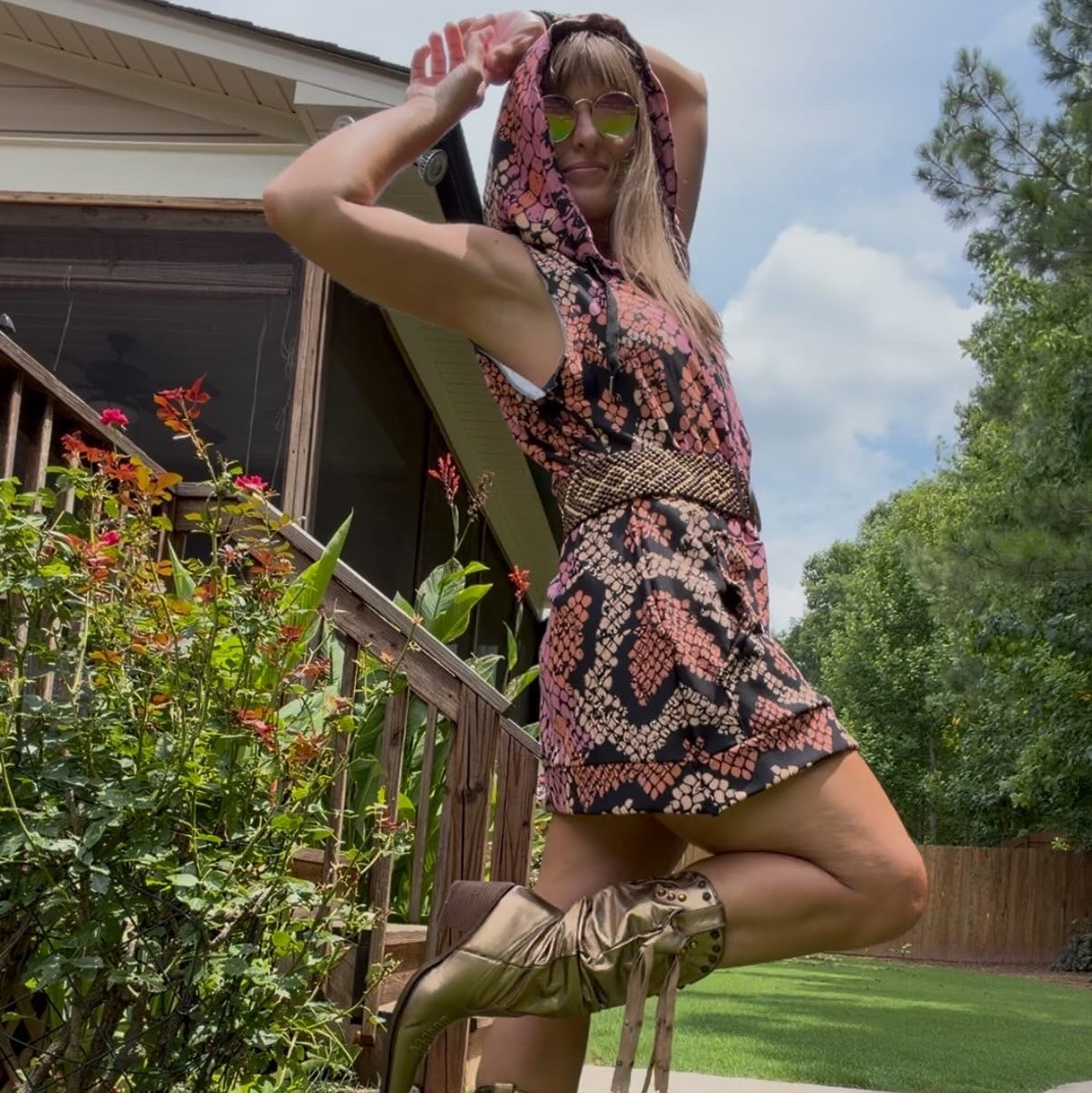 Drenched in Pink Snake Print- Eazy Breezy Jumper Dress
