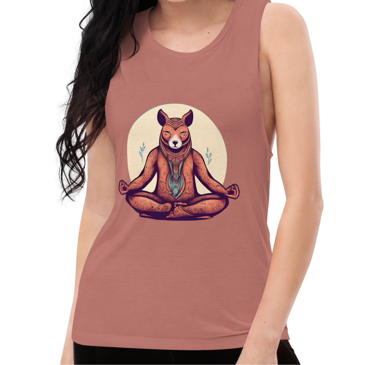 Zen Dog-Chic and Breezy Muscle Tank with Dramatic Arm Cutouts