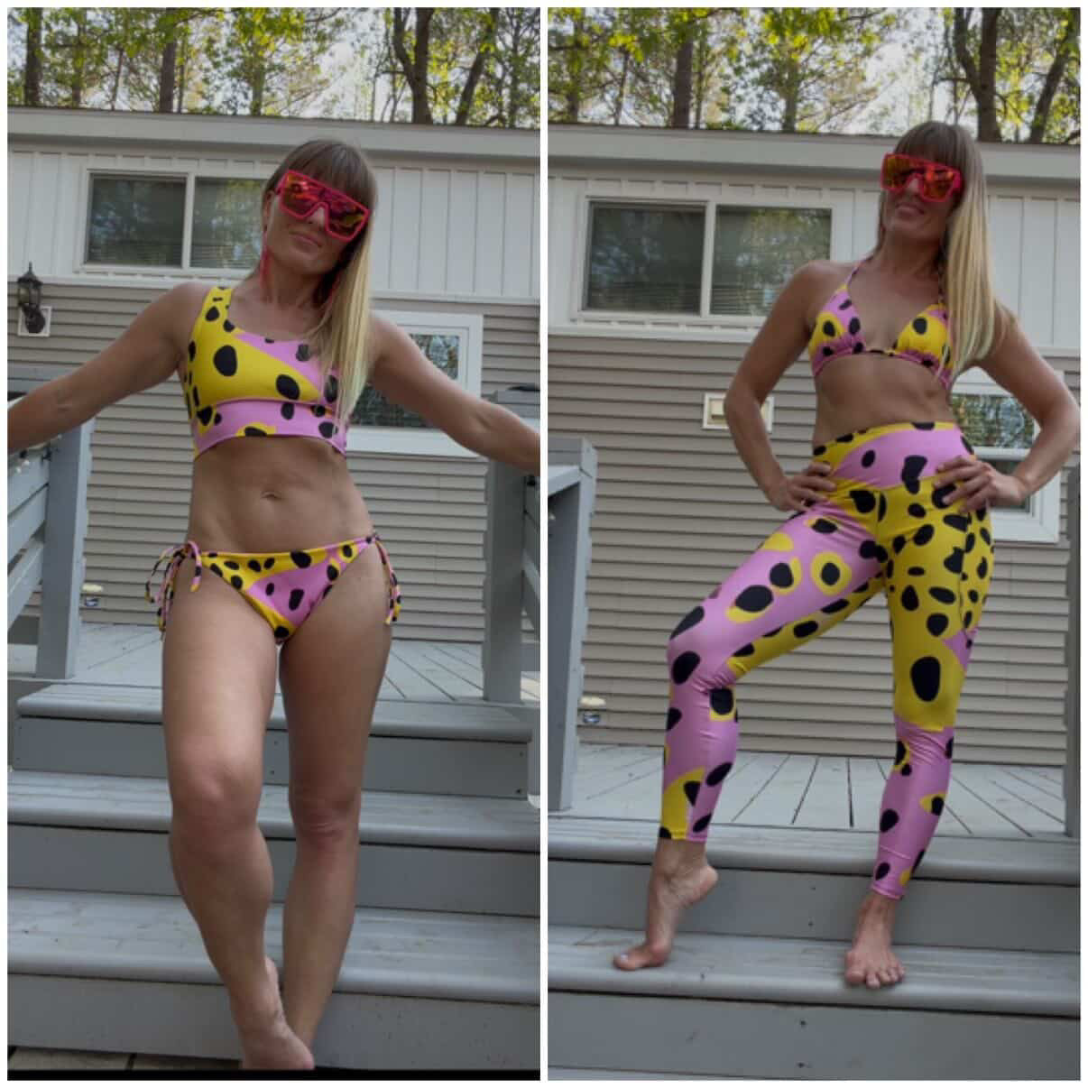 Sherbet Swirl Animal Print Recycled Fabric String Bikini
