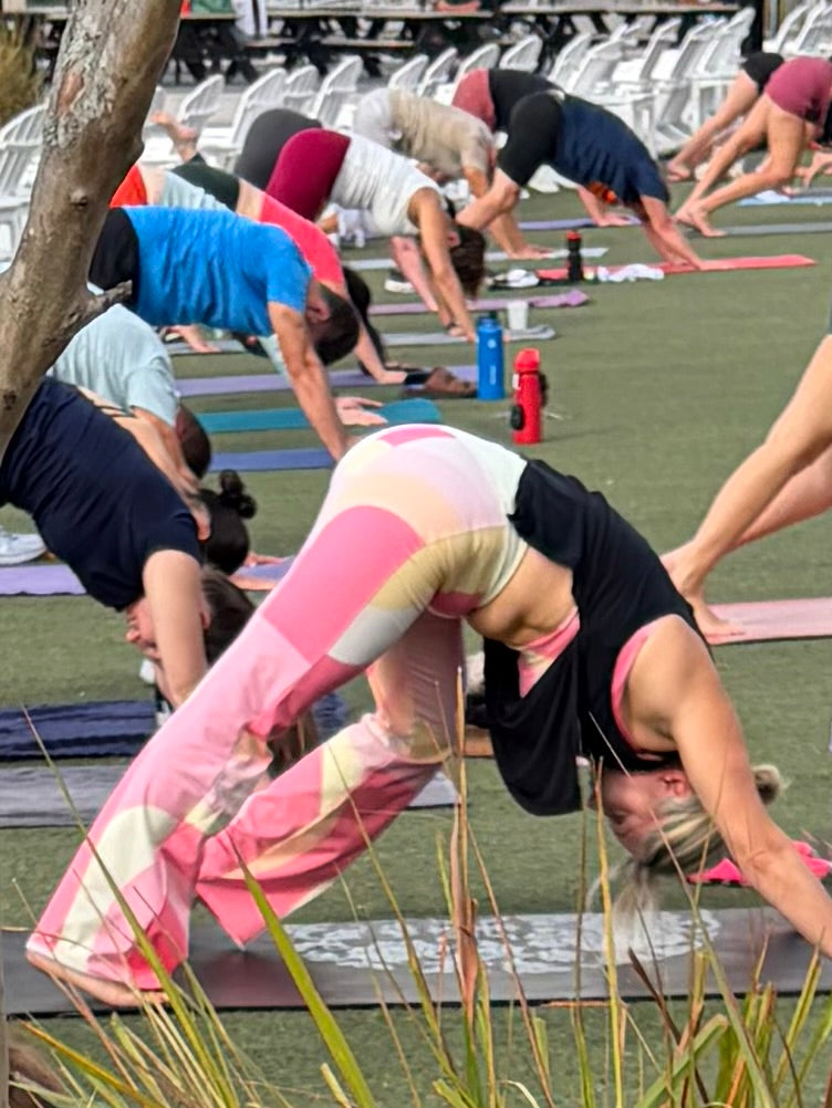 Sweet Sol Geometric Melon Yoga Flare leggings