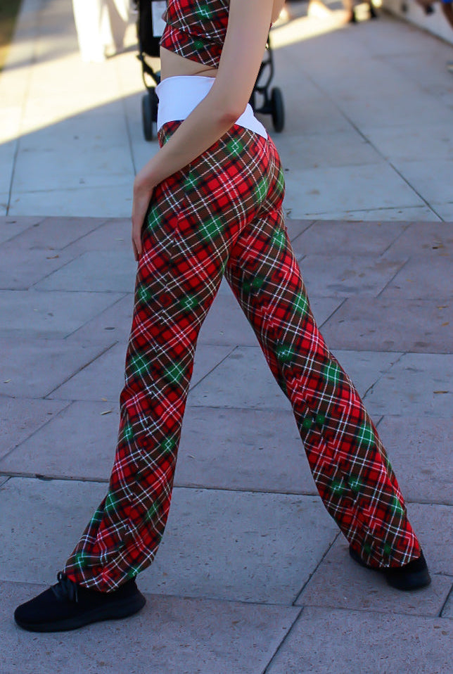Holiday Plaid Flare leggings