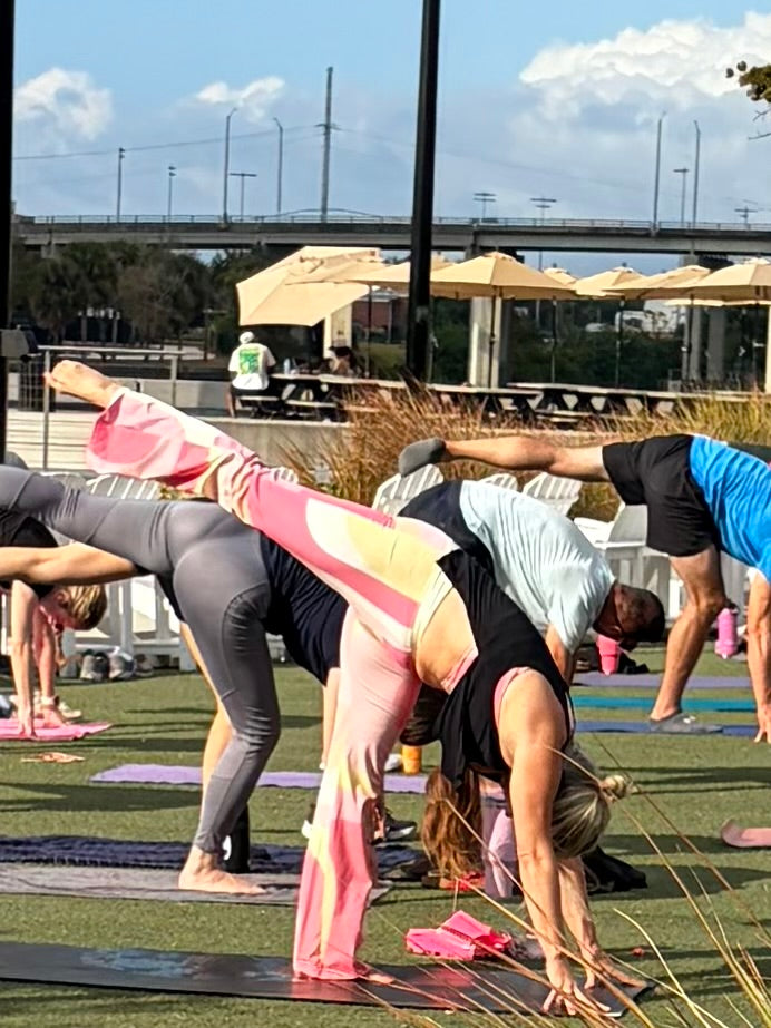 Sweet Sol Geometric Melon Yoga Flare leggings