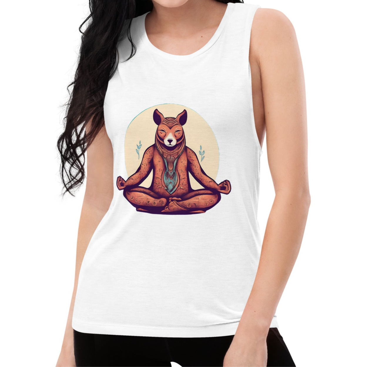 Zen Dog-Chic and Breezy Muscle Tank with Dramatic Arm Cutouts