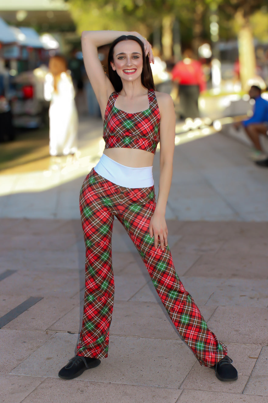 Holiday Plaid Flare leggings