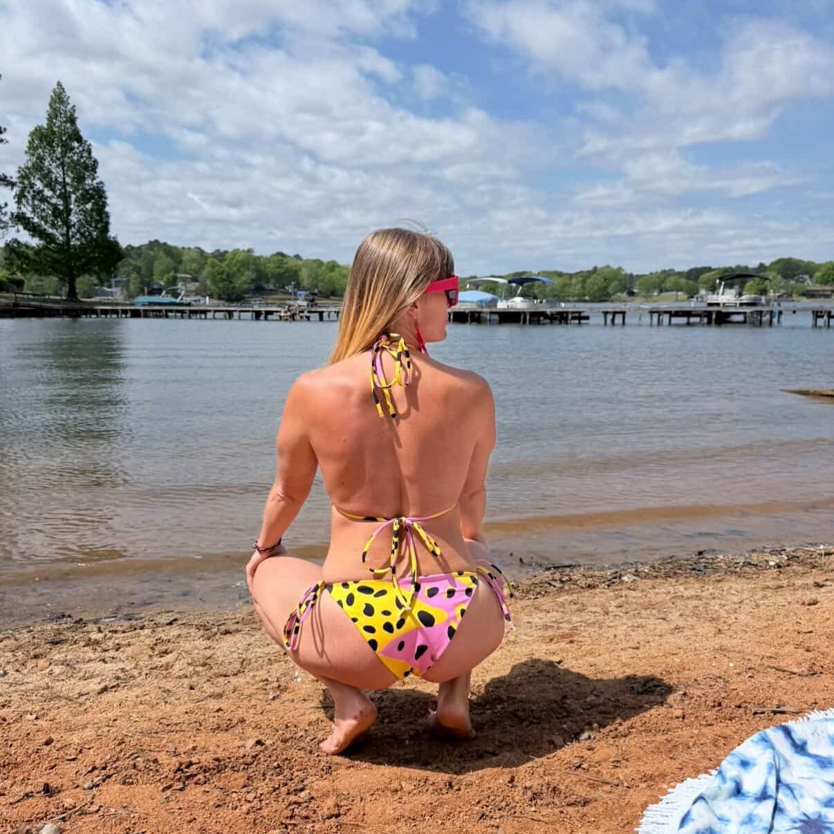 Sherbet Swirl Animal Print String Bikini Bottom